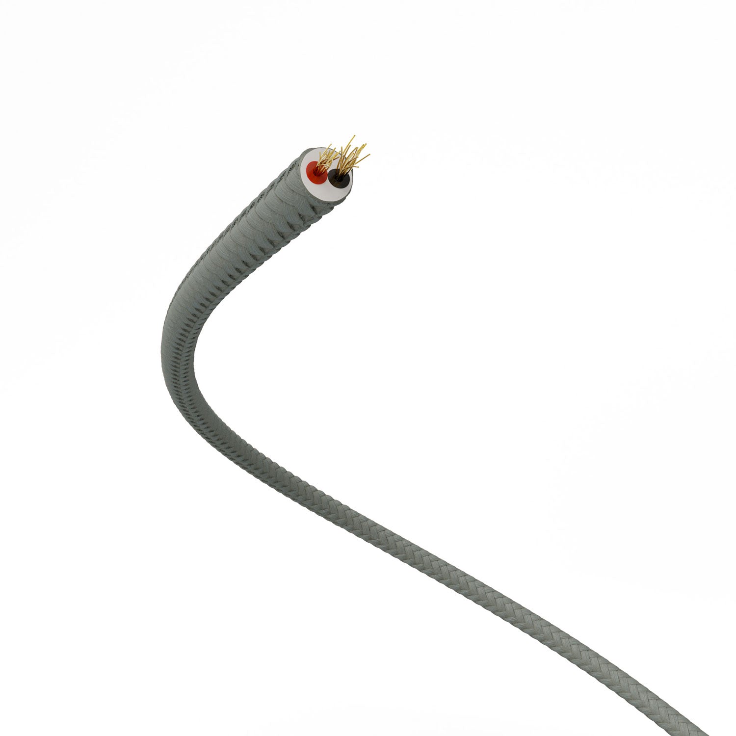 Cavo elettrico Extra Low Voltage rivestito in tessuto effetto seta Grigio RM03
