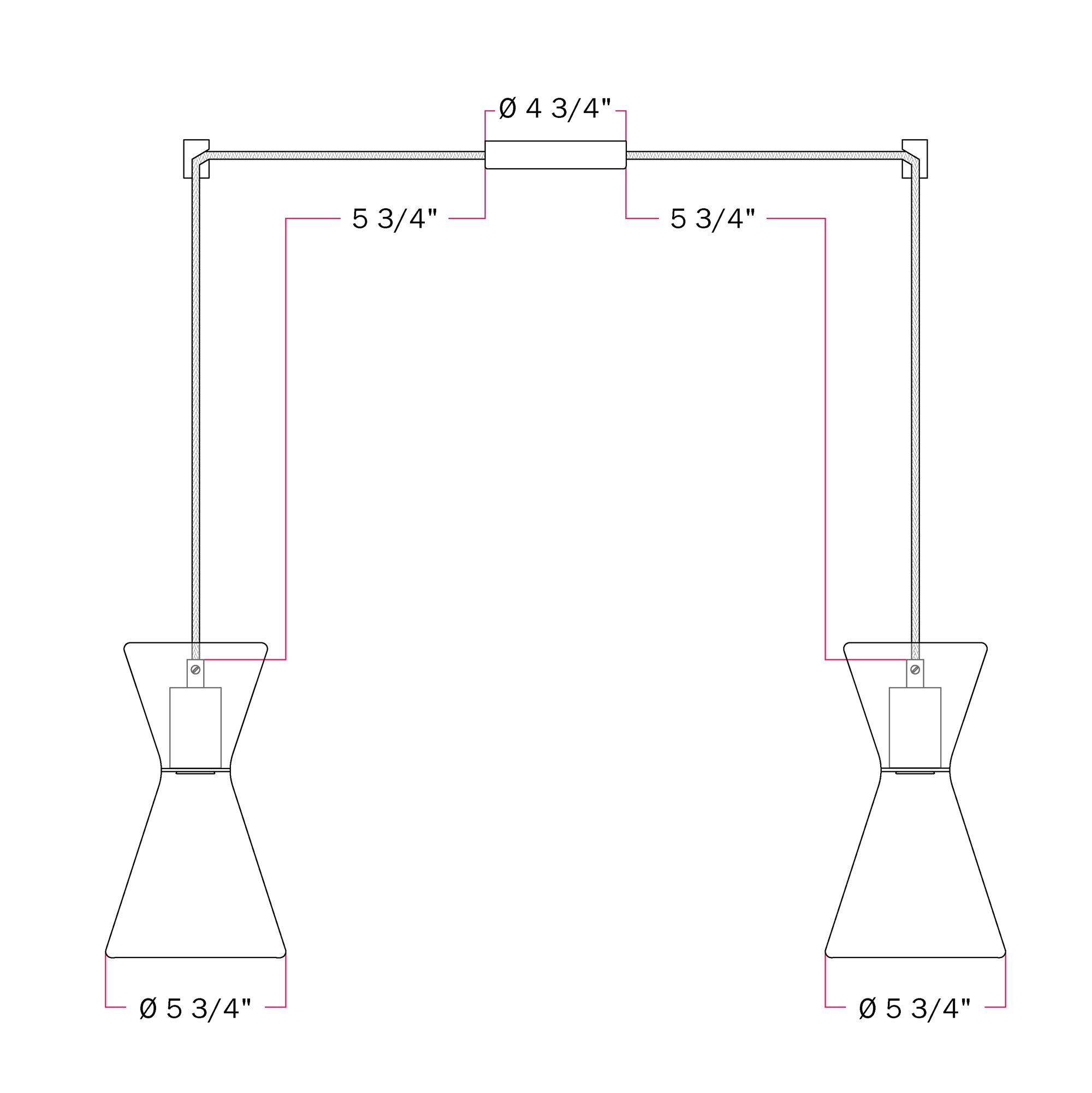 Double-Drop Ghost Double Cone Pendant Lamp - Matte White
