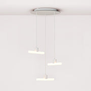 Esse14 3-Drop Asymmetrical Pendant Light with Rose-One, complete with fabric cord and metal finishes - White