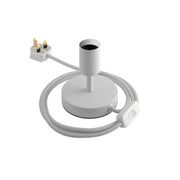 Alzaluce - Lampada da tavolo in metallo e spina UK - Bianco opaco 5 cm