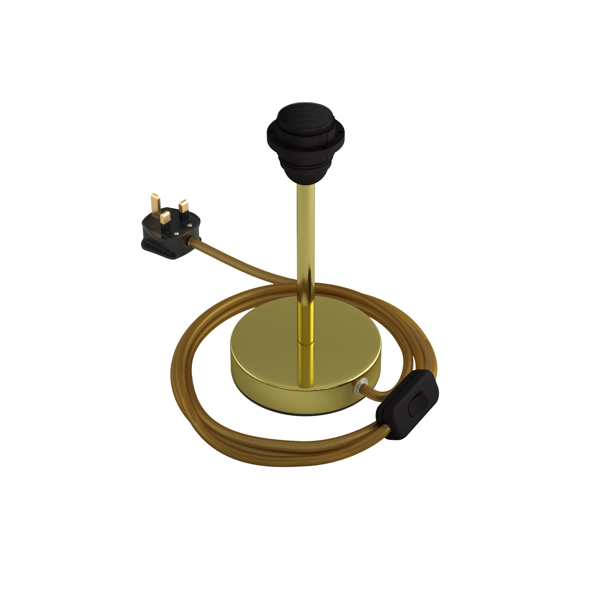 Alzaluce per paralume - Lampada da tavolo in metallo e spina UK - Ottone 15 cm