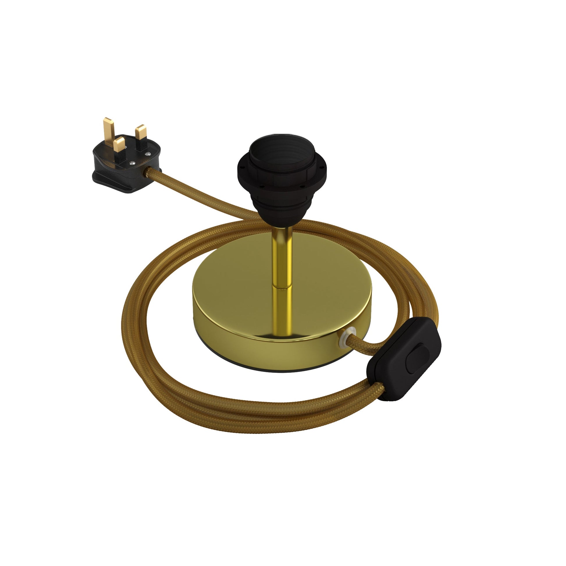 Alzaluce per paralume - Lampada da tavolo in metallo e spina UK - Ottone 5 cm