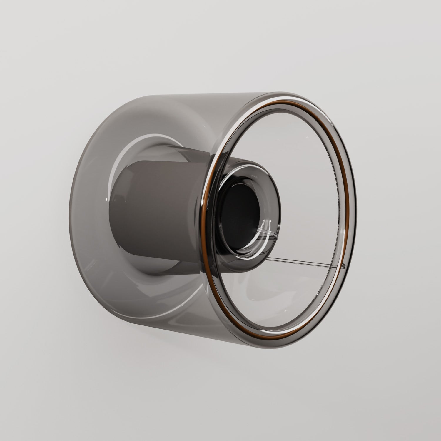 Applique con lampadina Ghost mini smoky - Bianco