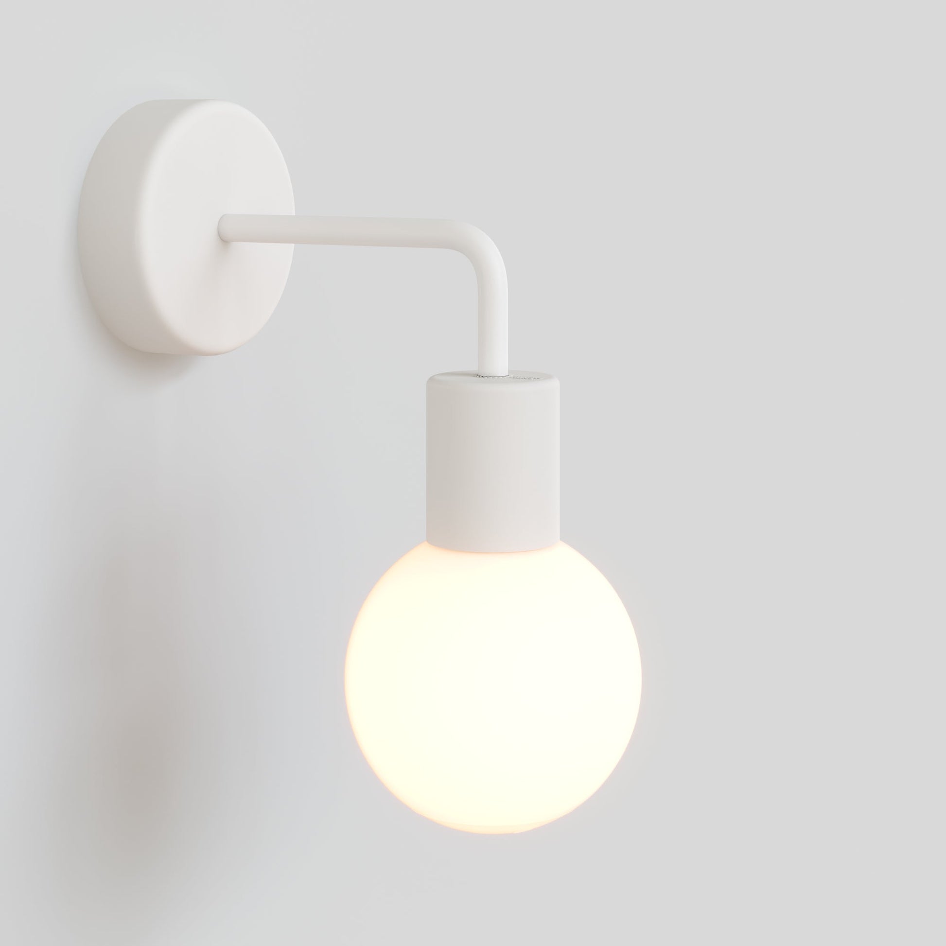 Applique da esterno Modulair IP65 con estensione a L e paralume a sfera infrangibile Unbreak-a-Ball - Bianco - Creative Cables