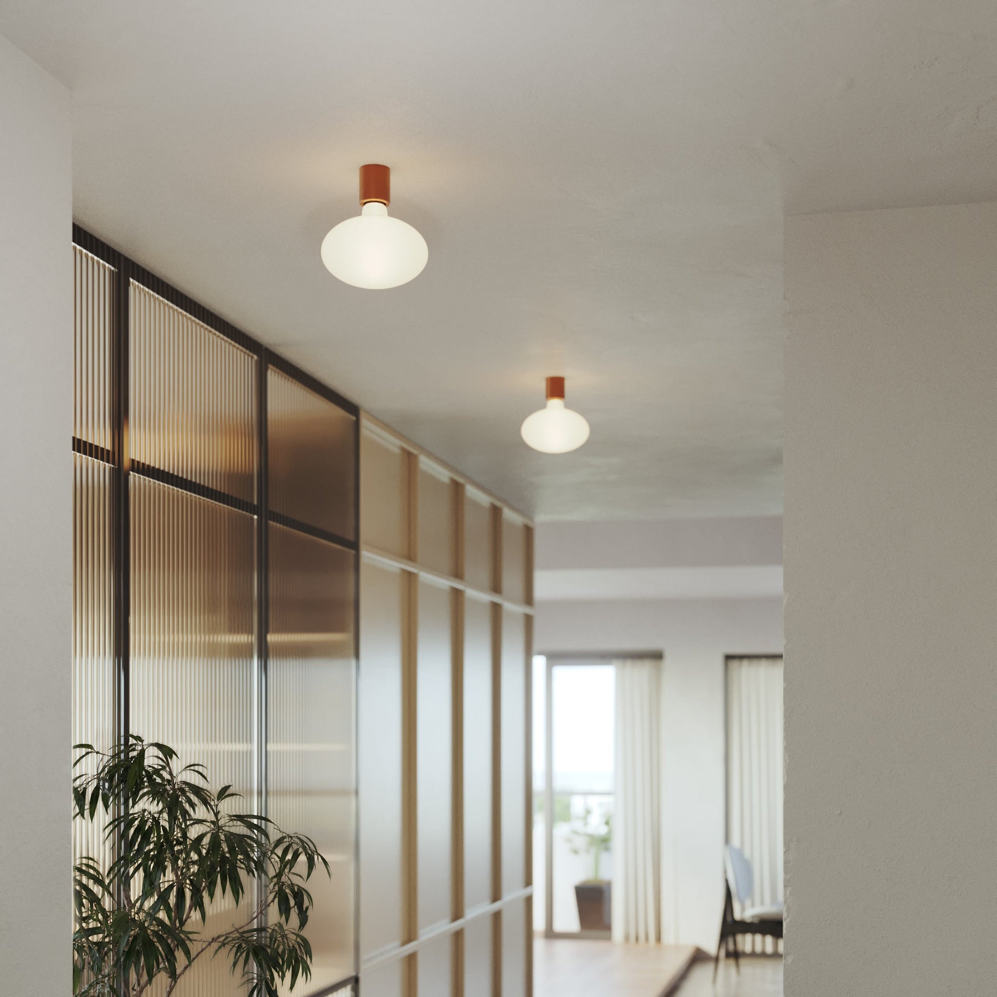 Applique in metallo con lampadina LED Ellipse effetto porcellana - Rame satinato