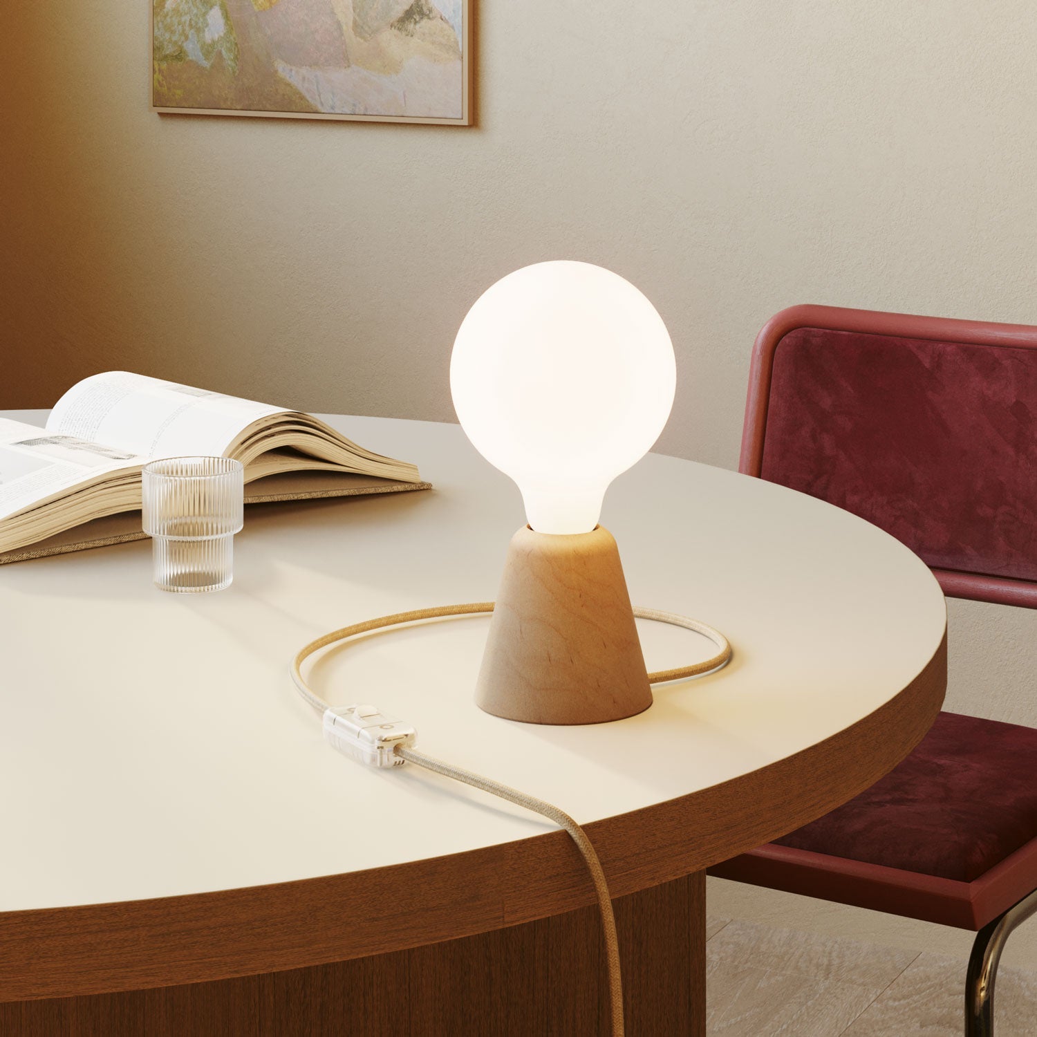 Base lampada in legno - Cono - Creative Cables