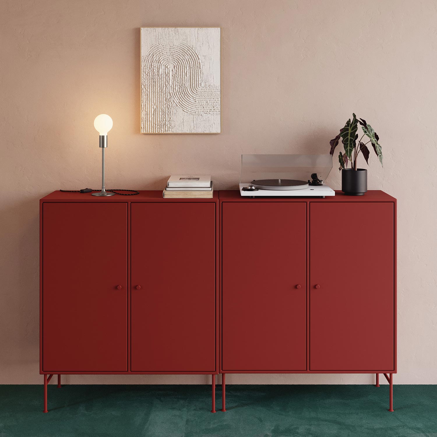 Base metallica tonda per lampada da tavolo MAG-Y - Titanio satinato