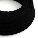 Black Cotton covered Twisted electric cable - TC04