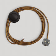 Cablaggio per lampada con cavo rame lucido e glitterato 3 m e spina UK