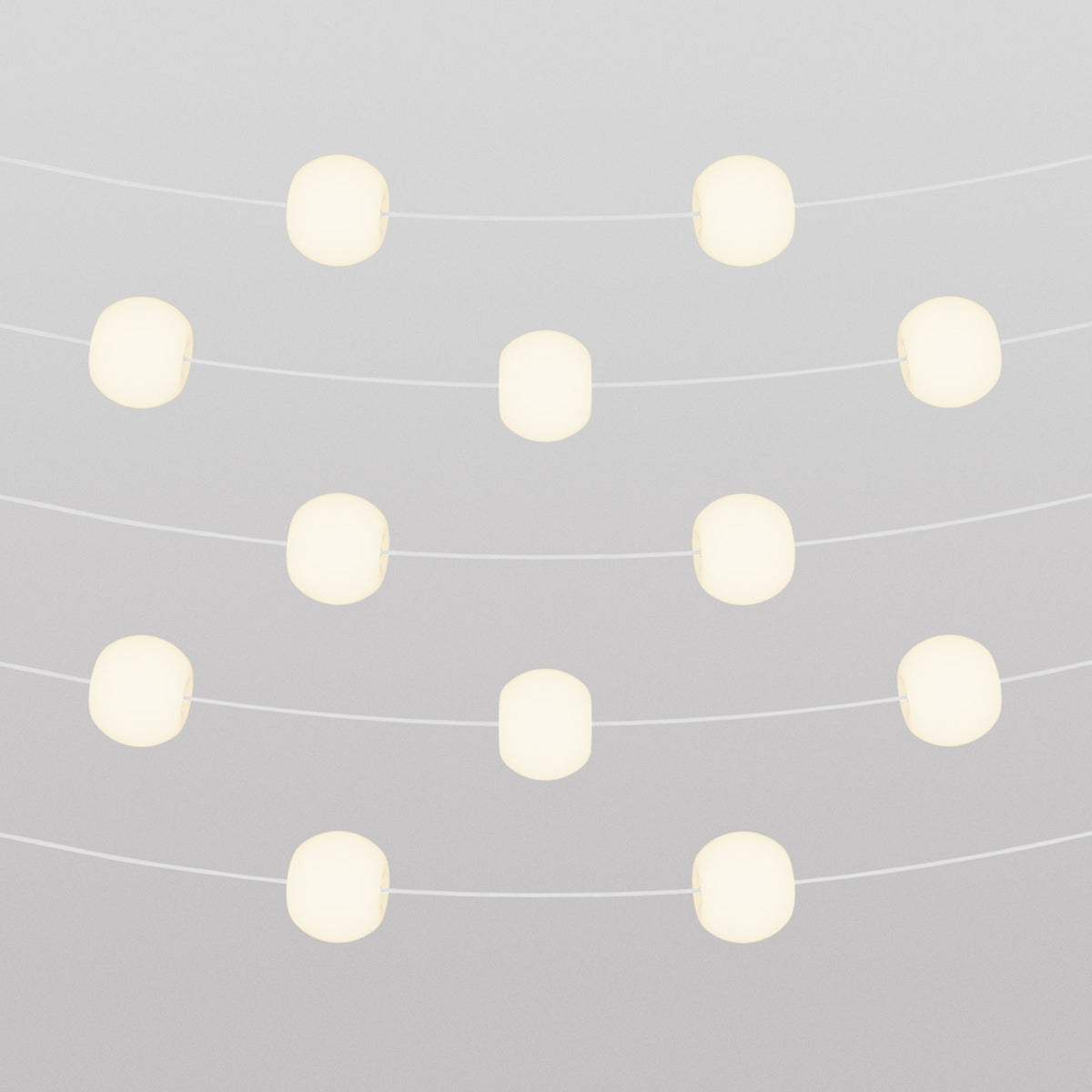 Catena luminosa 12 punti luce da esterno IP67 Bianco Sabbia con spina UK - Marina12 Cherry