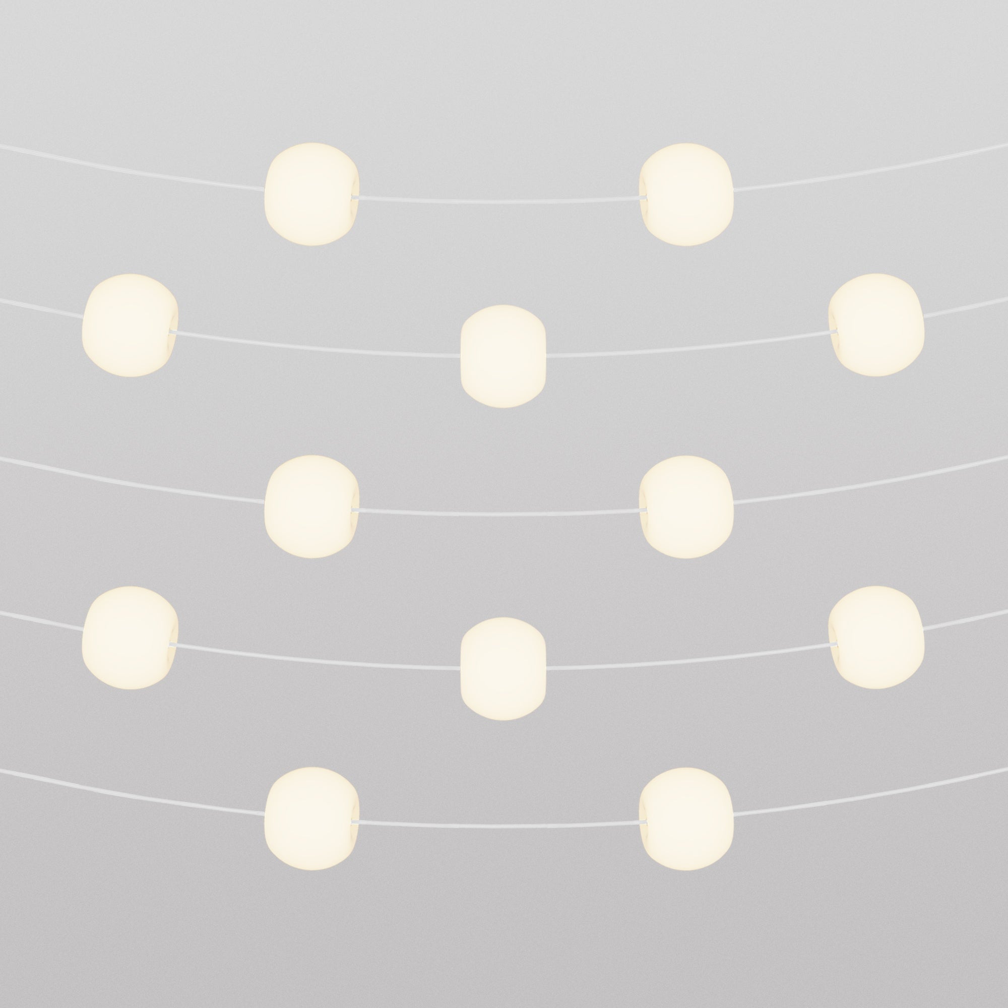 Catena luminosa 12 punti luce da esterno IP67 Bianco Sabbia con spina UK - Marina12 Cherry