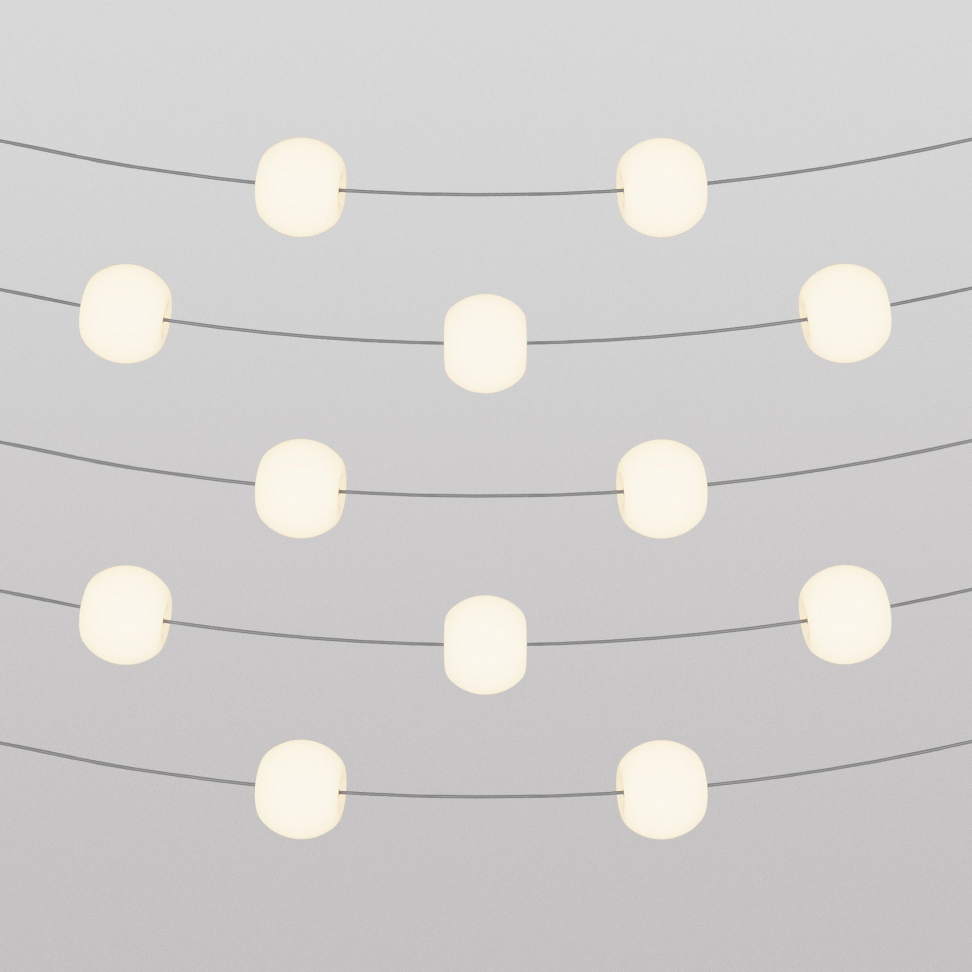 Catena luminosa 12 punti luce da esterno IP67 Grigio con spina UK - Marina12 Cherry