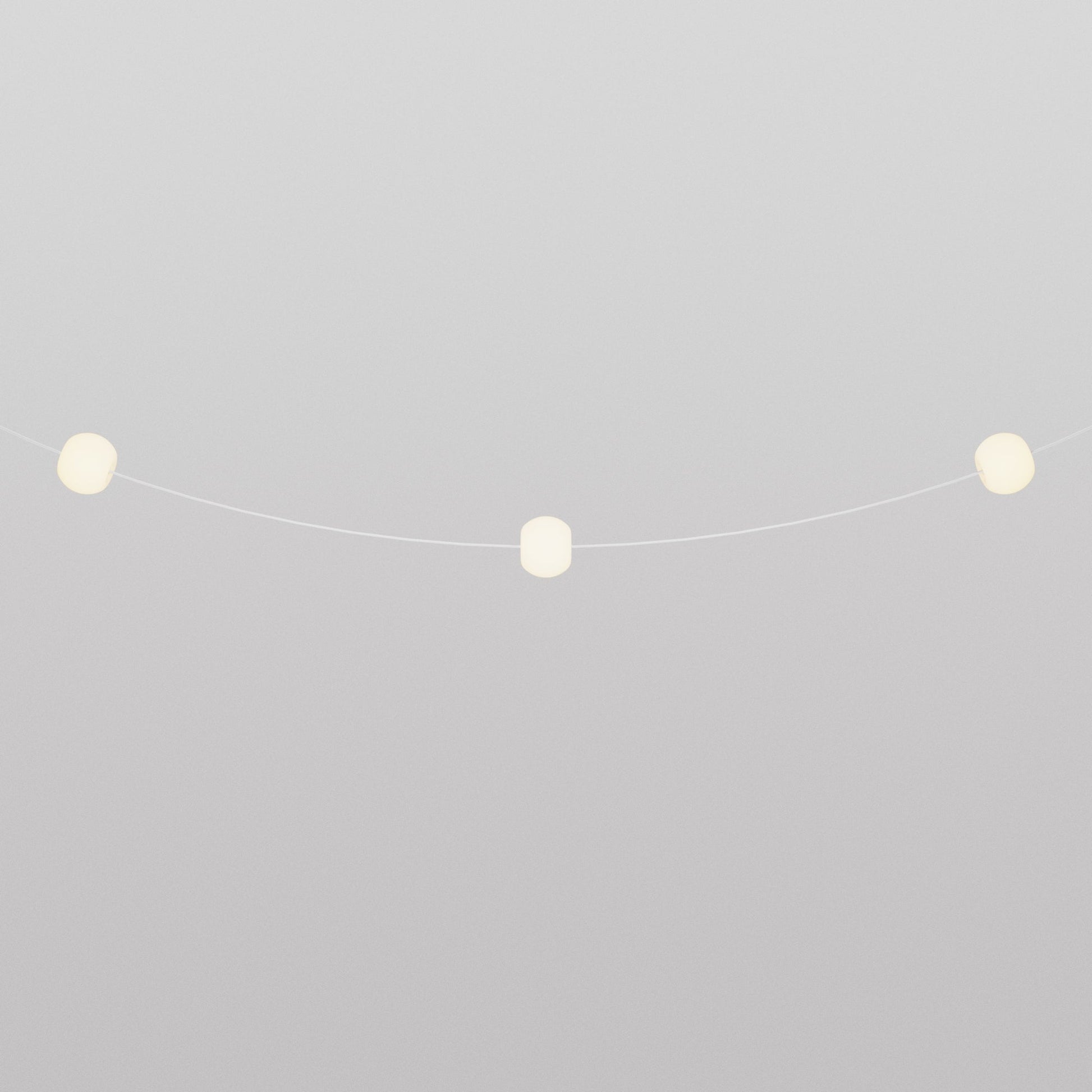 Catena luminosa 3 punti luce da esterno IP67 Bianco Sabbia con spina UK - Marina3 Cherry 140 cm
