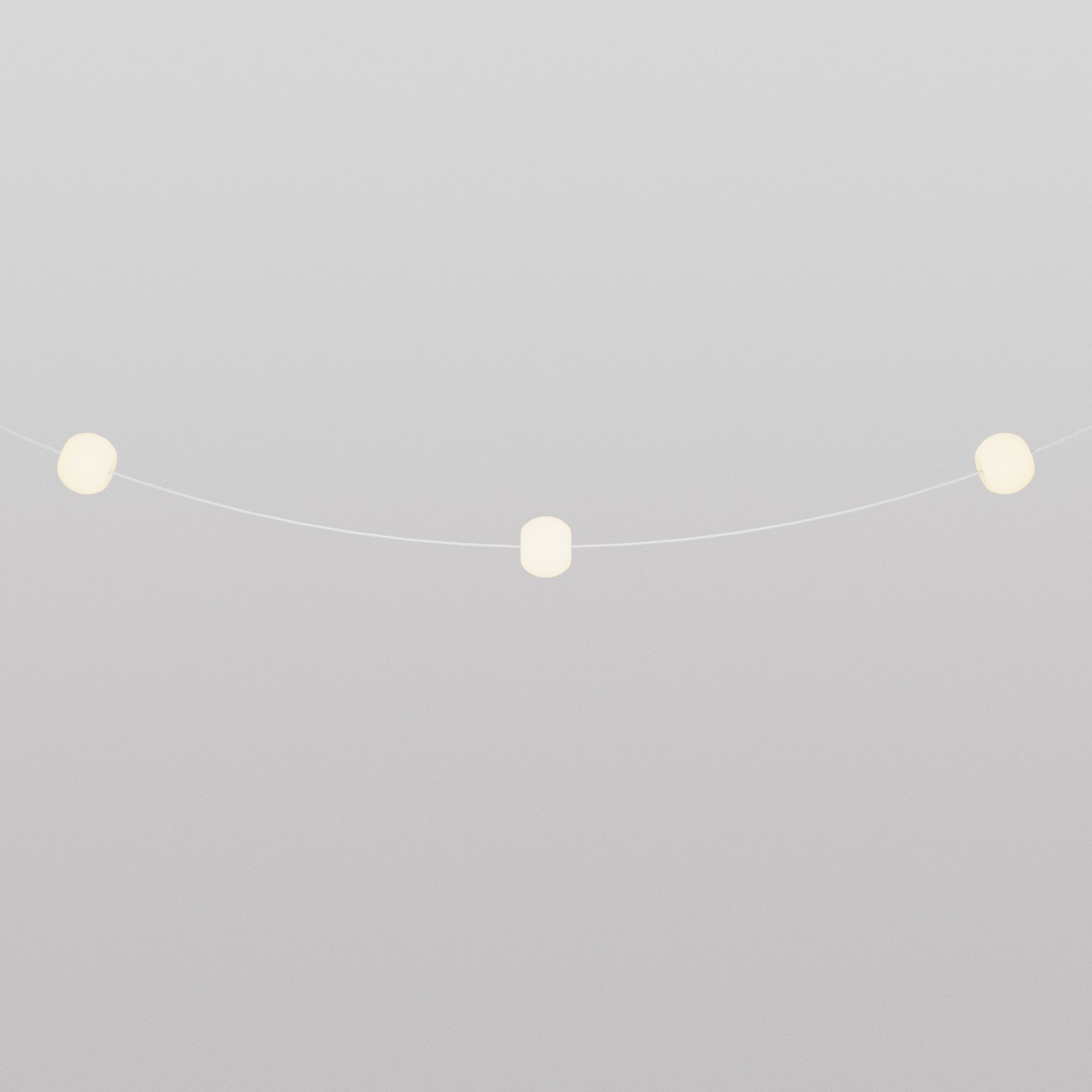 Catena luminosa 3 punti luce da esterno IP67 Bianco Sabbia con spina UK - Marina3 Cherry 140 cm
