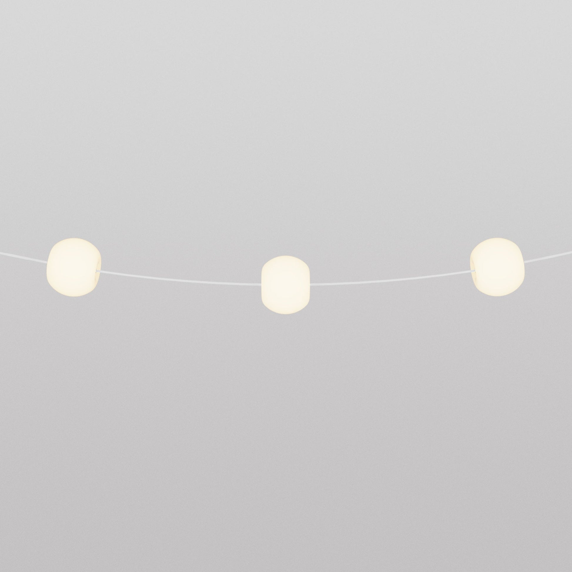 Catena luminosa 3 punti luce da esterno IP67 Bianco Sabbia con spina UK - Marina3 Cherry 70 cm