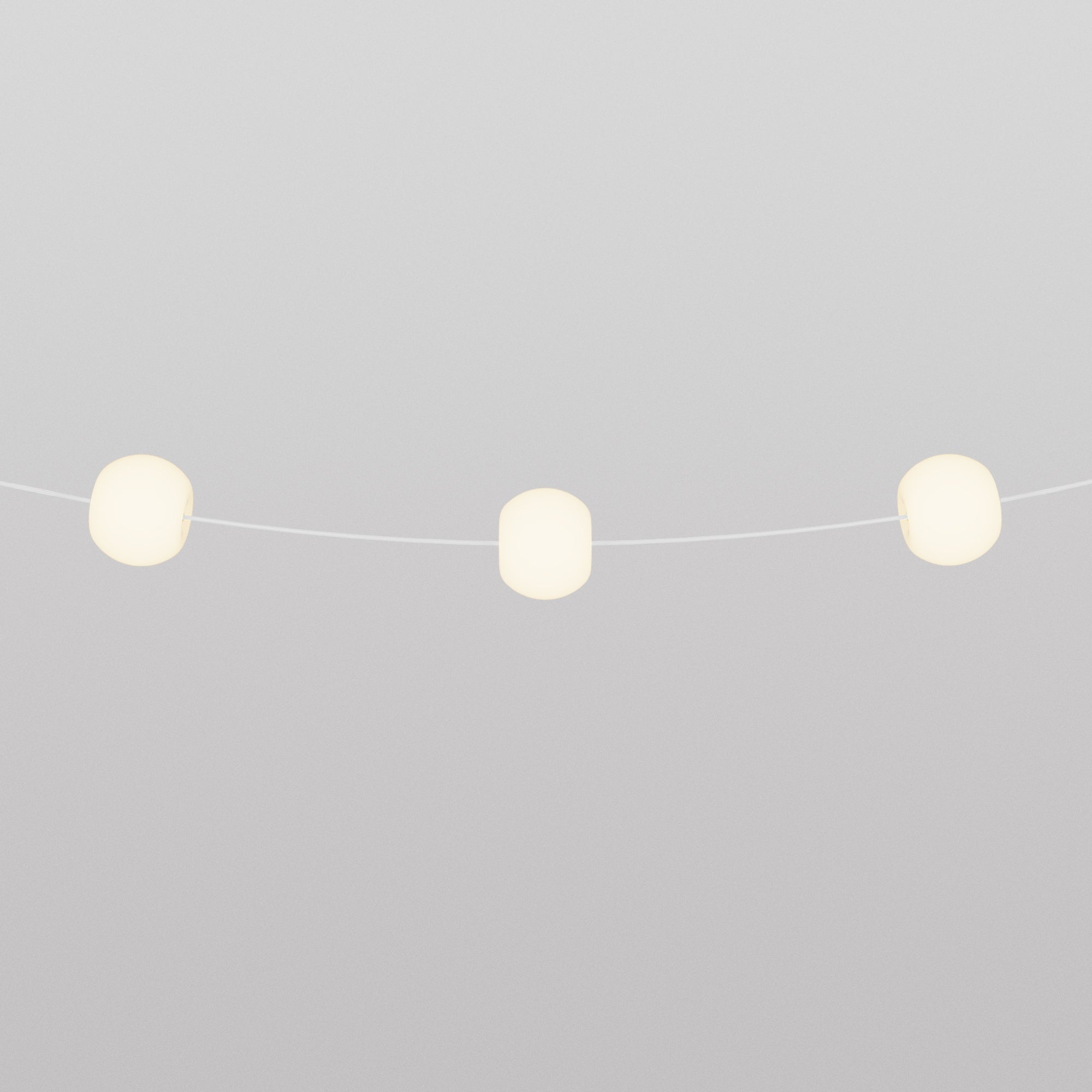 Catena luminosa 3 punti luce da esterno IP67 Bianco Sabbia con spina UK - Marina3 Cherry 70 cm