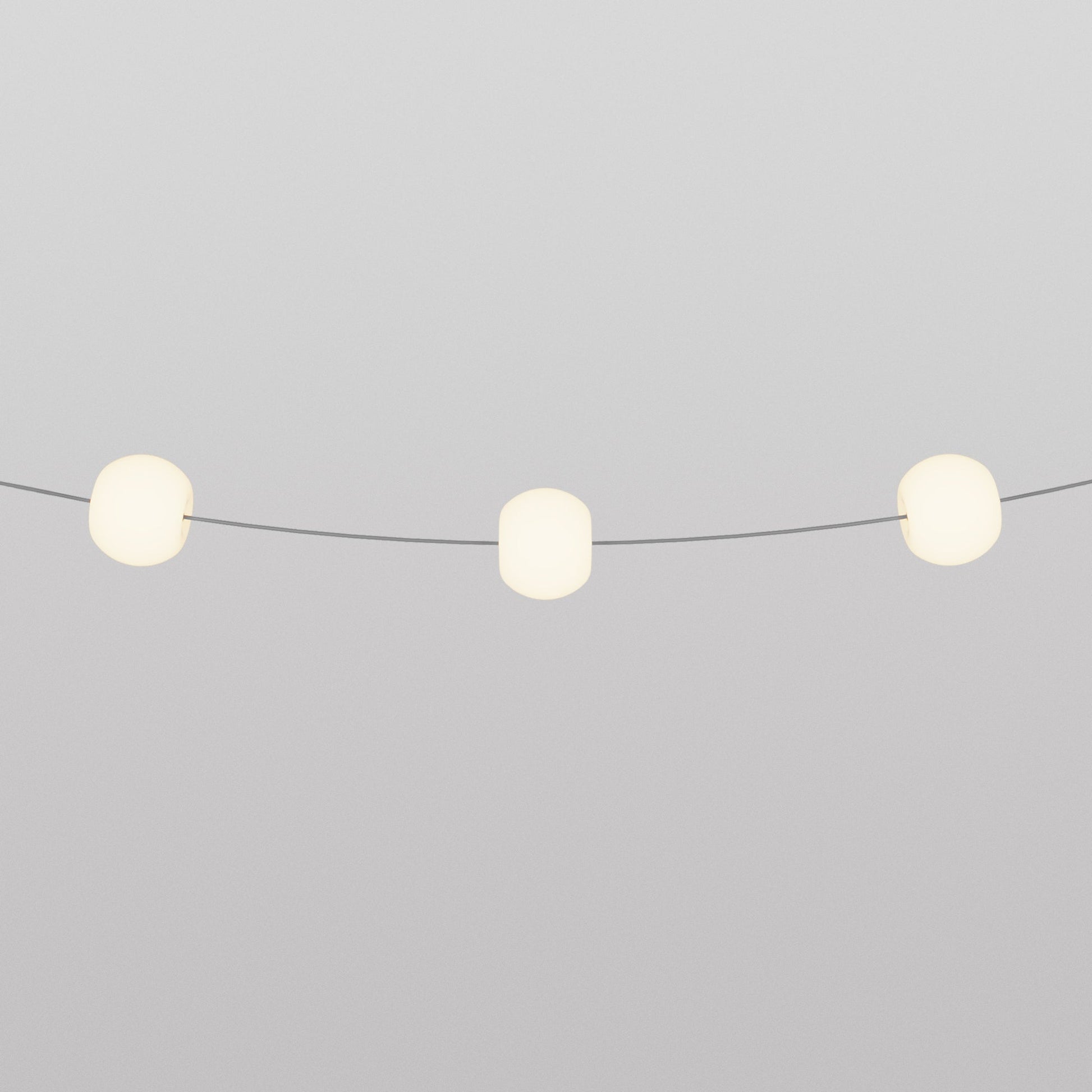 Catena luminosa 3 punti luce da esterno IP67 Grigio con spina UK - Marina3 Cherry 70 cm