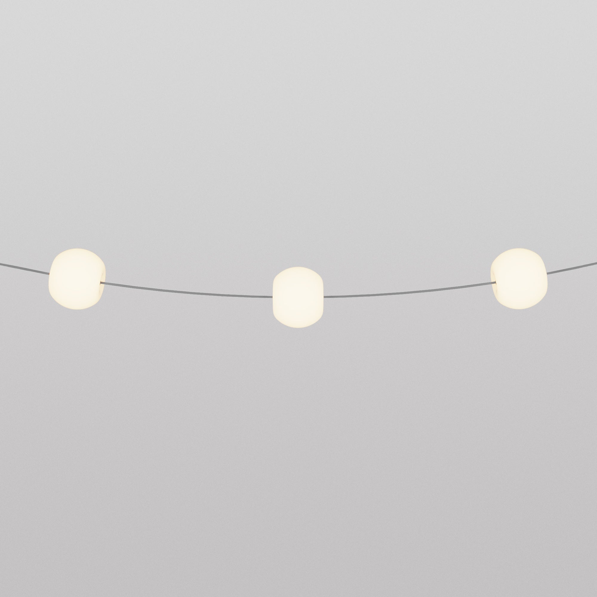 Catena luminosa 3 punti luce da esterno IP67 Grigio con spina UK - Marina3 Cherry 70 cm