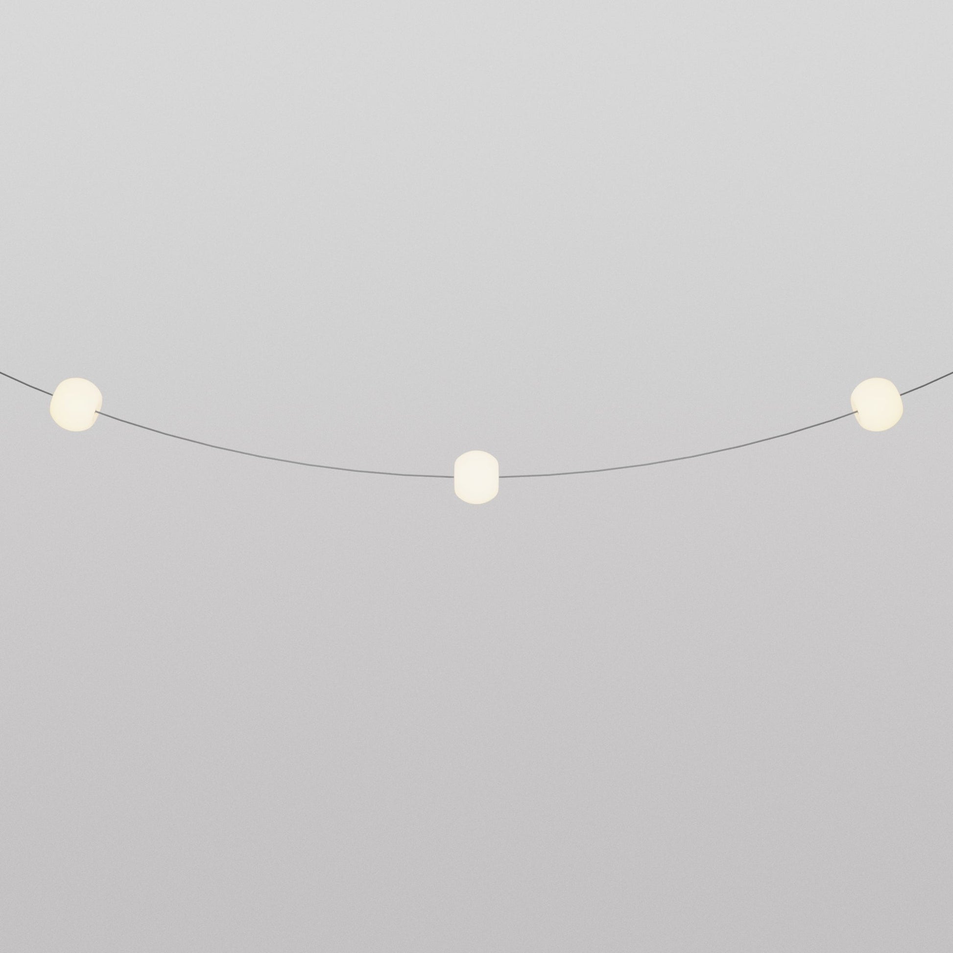 Catena luminosa 3 punti luce da esterno IP67 Grigio con spina UK - Marina3 Cherry 140 cm