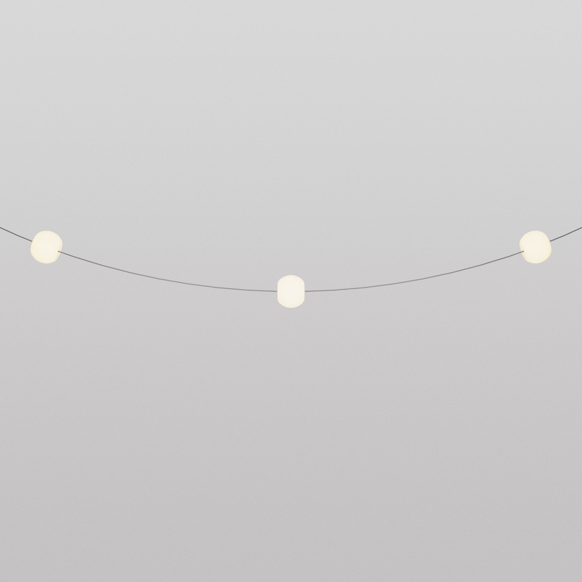 Catena luminosa 3 punti luce da esterno IP67 Grigio con spina UK - Marina3 Cherry 140 cm