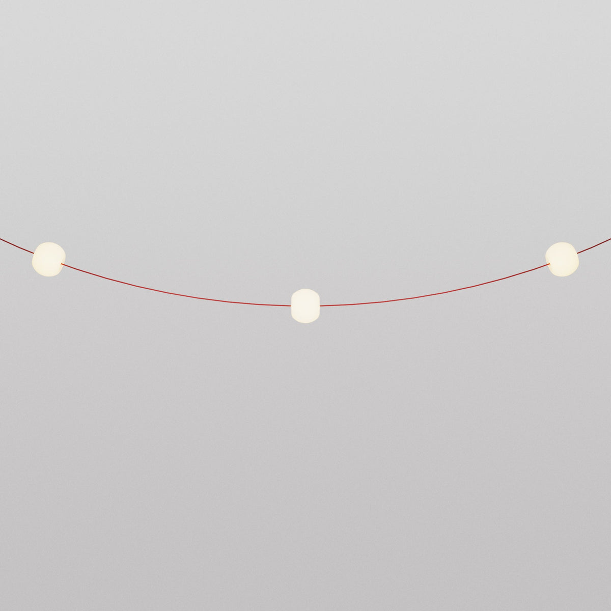Catena luminosa 3 punti luce da esterno IP67 Rosso Stella Marina con spina UK - Marina3 Cherry 140 cm