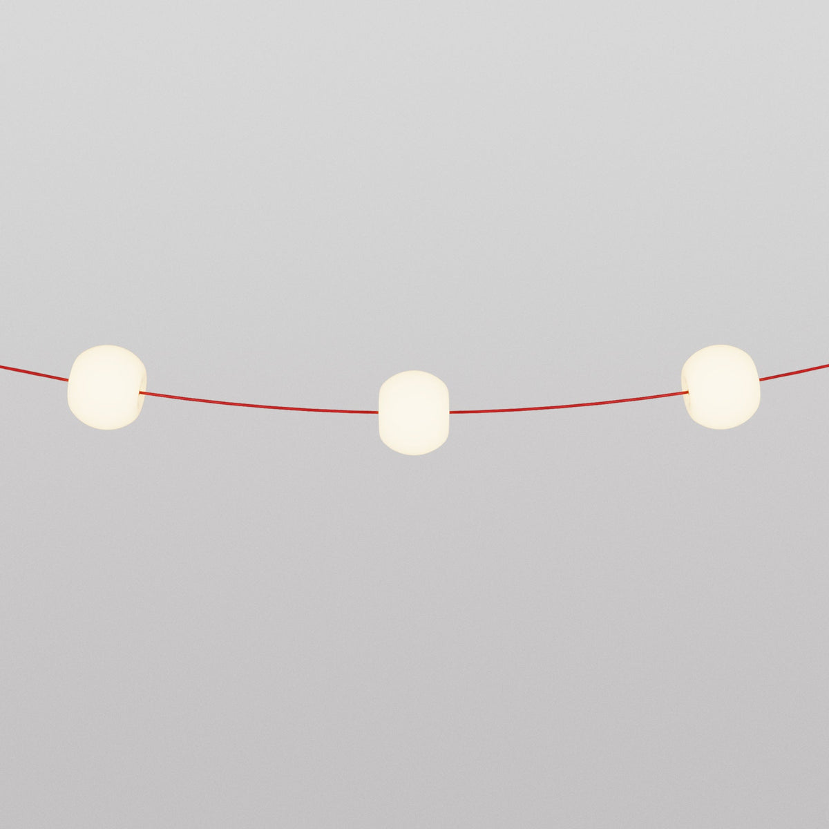 Catena luminosa 3 punti luce da esterno IP67 Rosso Stella Marina con spina UK - Marina3 Cherry 70 cm
