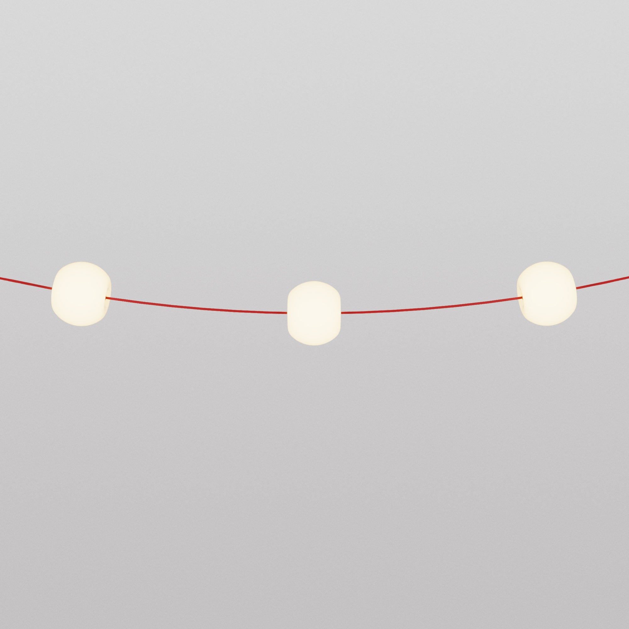 Catena luminosa 3 punti luce da esterno IP67 Rosso Stella Marina con spina UK - Marina3 Cherry 70 cm