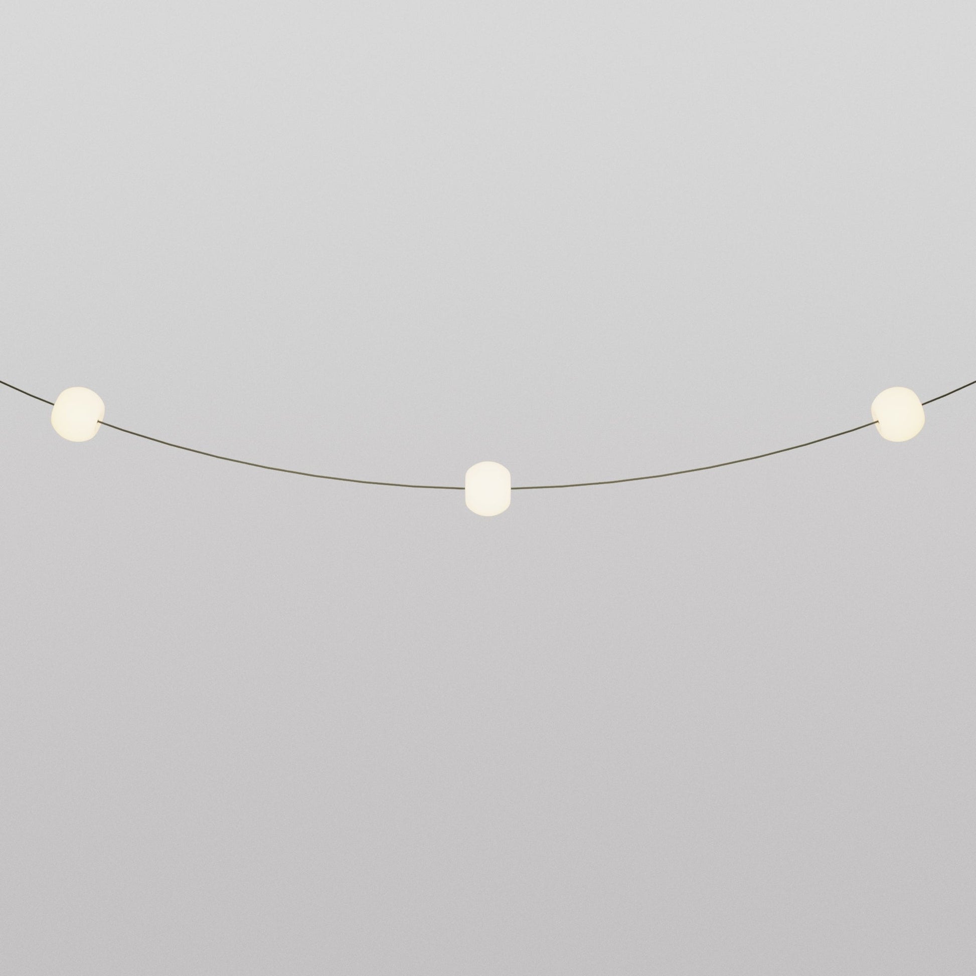 Catena luminosa 3 punti luce da esterno IP67 Verde Oliva con spina UK - Marina3 Cherry 140 cm