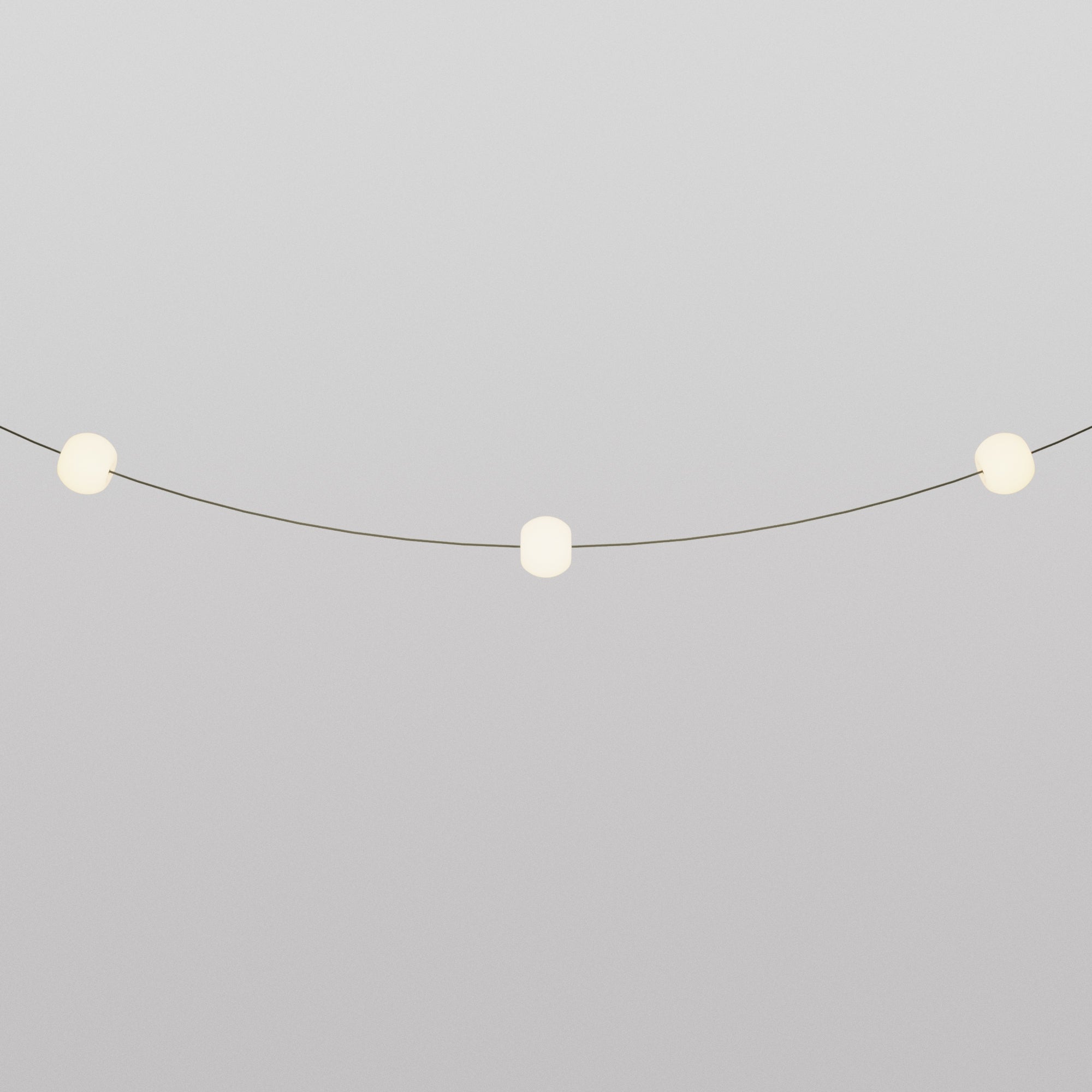 Catena luminosa 3 punti luce da esterno IP67 Verde Oliva con spina UK - Marina3 Cherry 140 cm