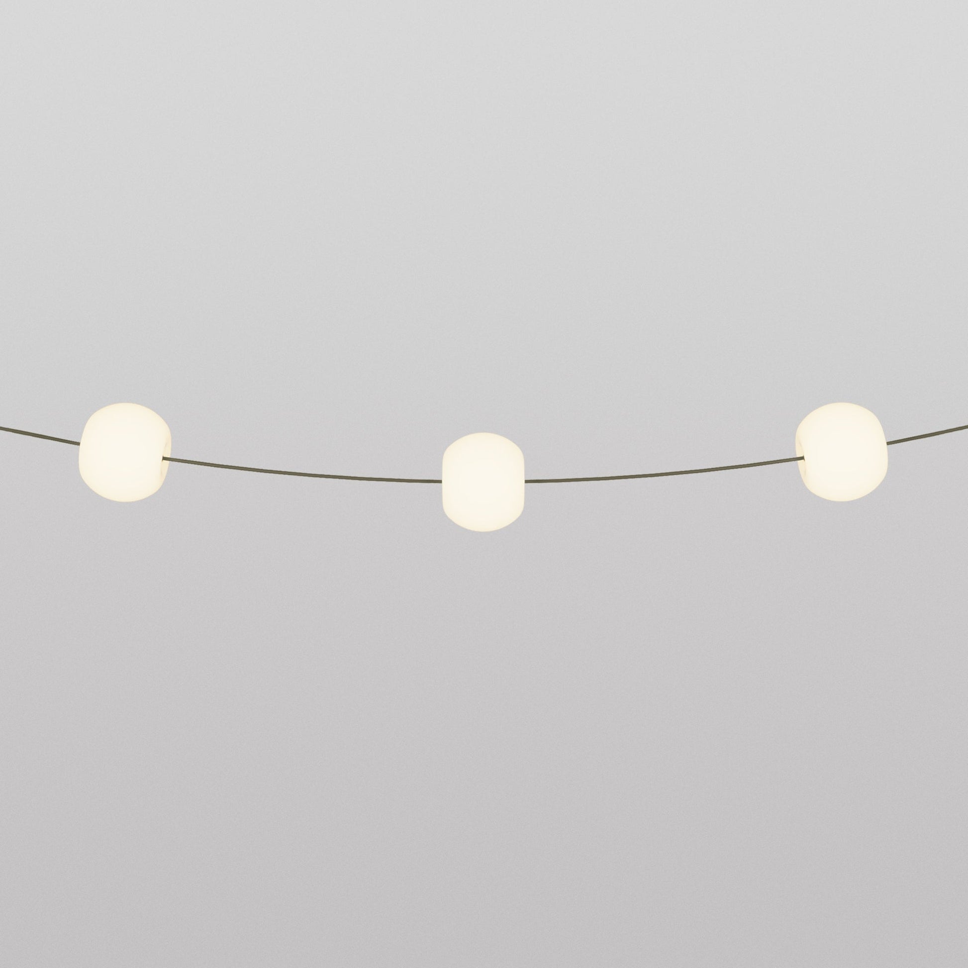 Catena luminosa 3 punti luce da esterno IP67 Verde Oliva con spina UK - Marina3 Cherry 70 cm