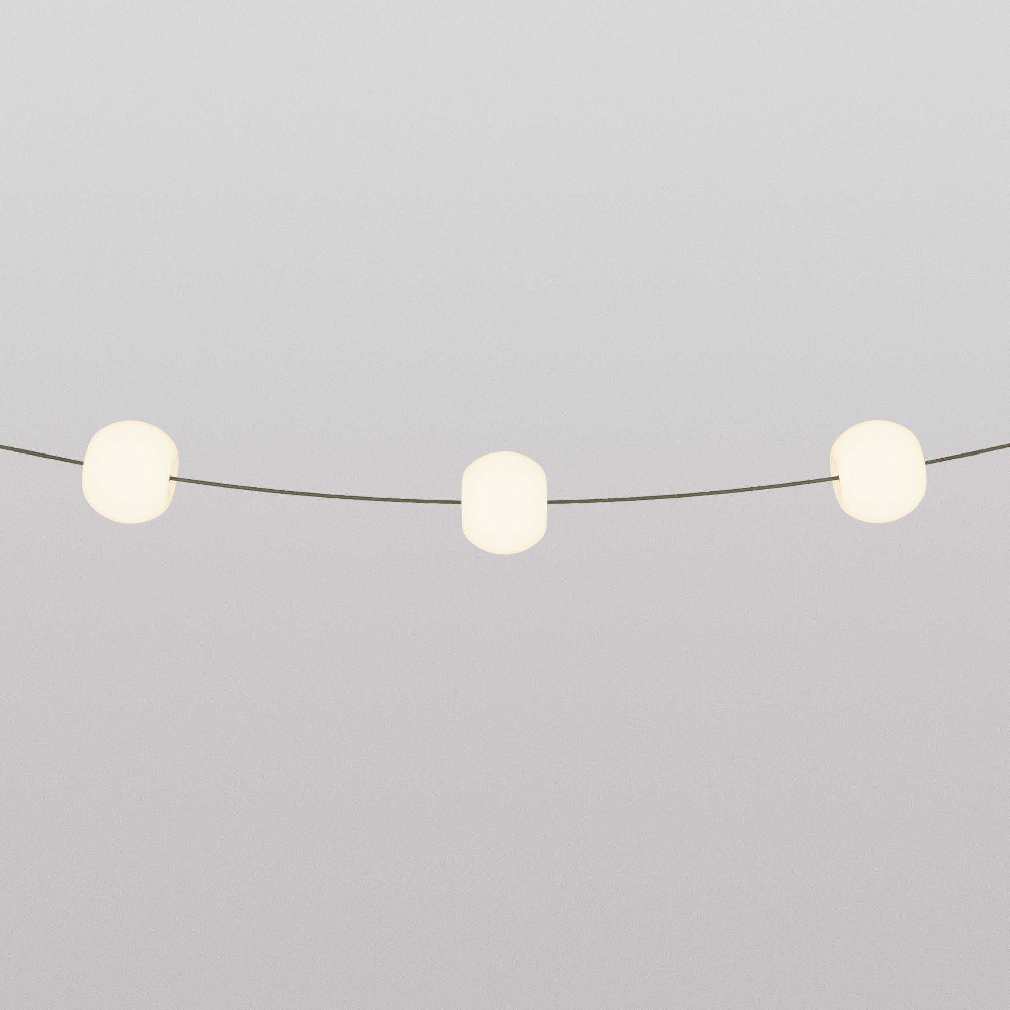 Catena luminosa 3 punti luce da esterno IP67 Verde Oliva con spina UK - Marina3 Cherry 70 cm