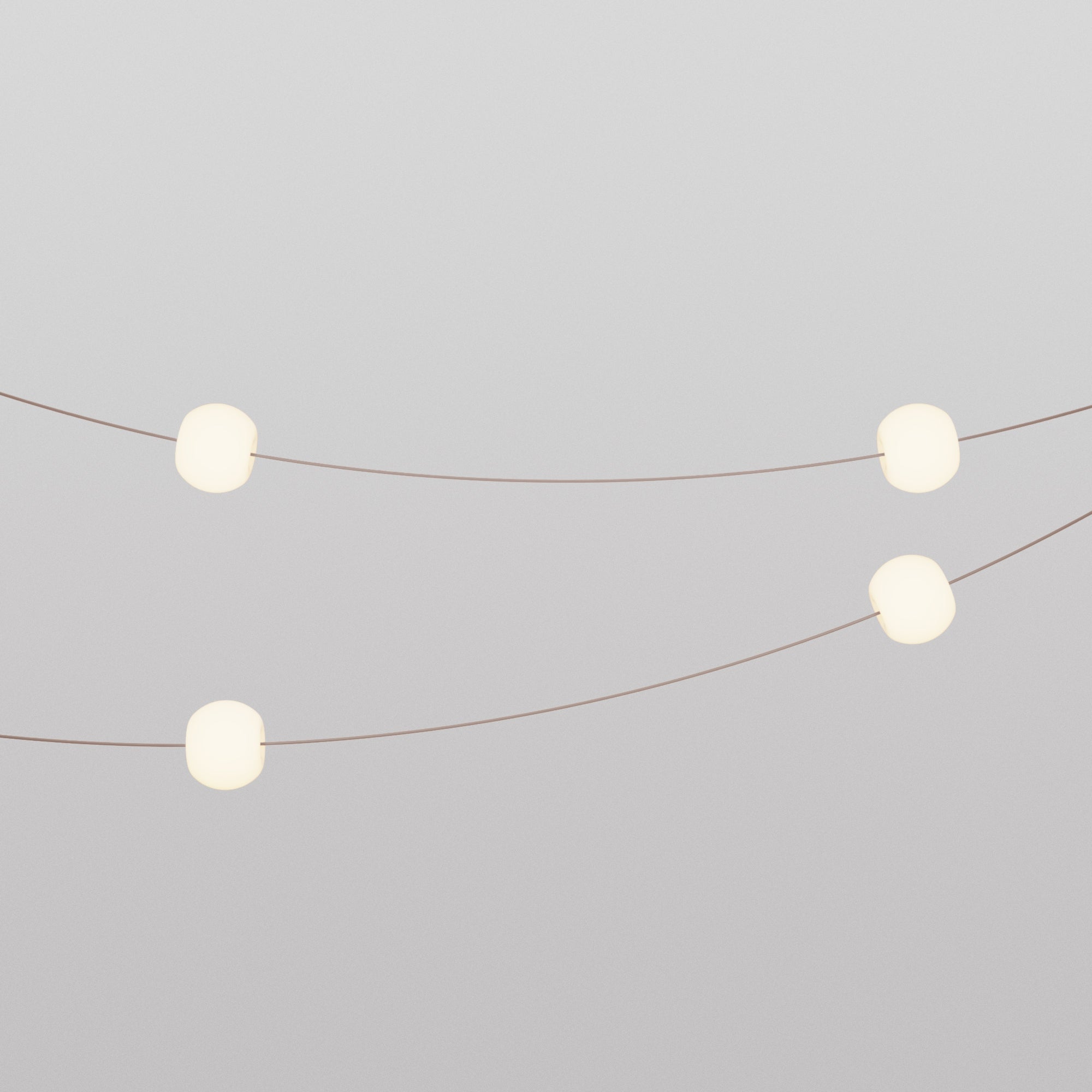 Catena luminosa 4 punti luce da esterno IP67 Desert Brown con spina UK - Marina4 Cherry 140 cm