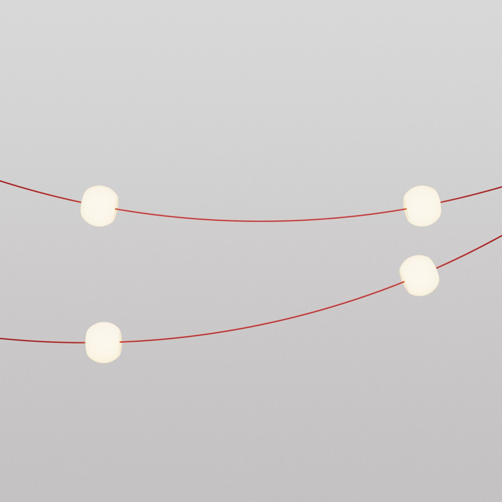 Catena luminosa 4 punti luce da esterno IP67 Rosso Stella Marina con spina UK - Marina4 Cherry 140 cm