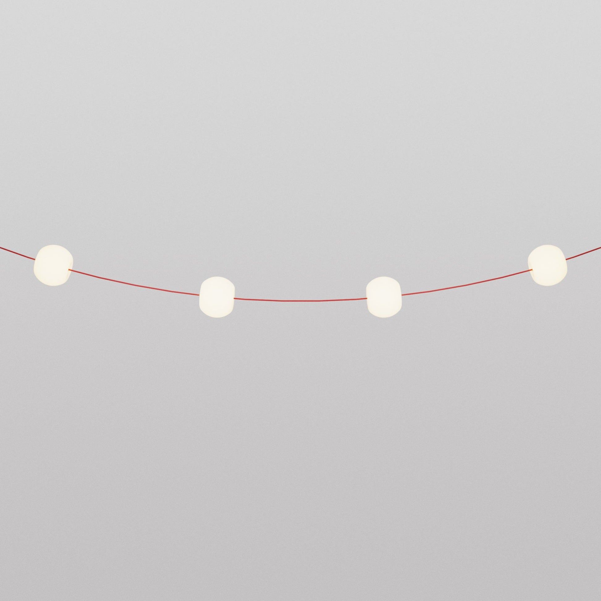 Catena luminosa 4 punti luce da esterno IP67 Rosso Stella Marina con spina UK - Marina4 Cherry 70 cm
