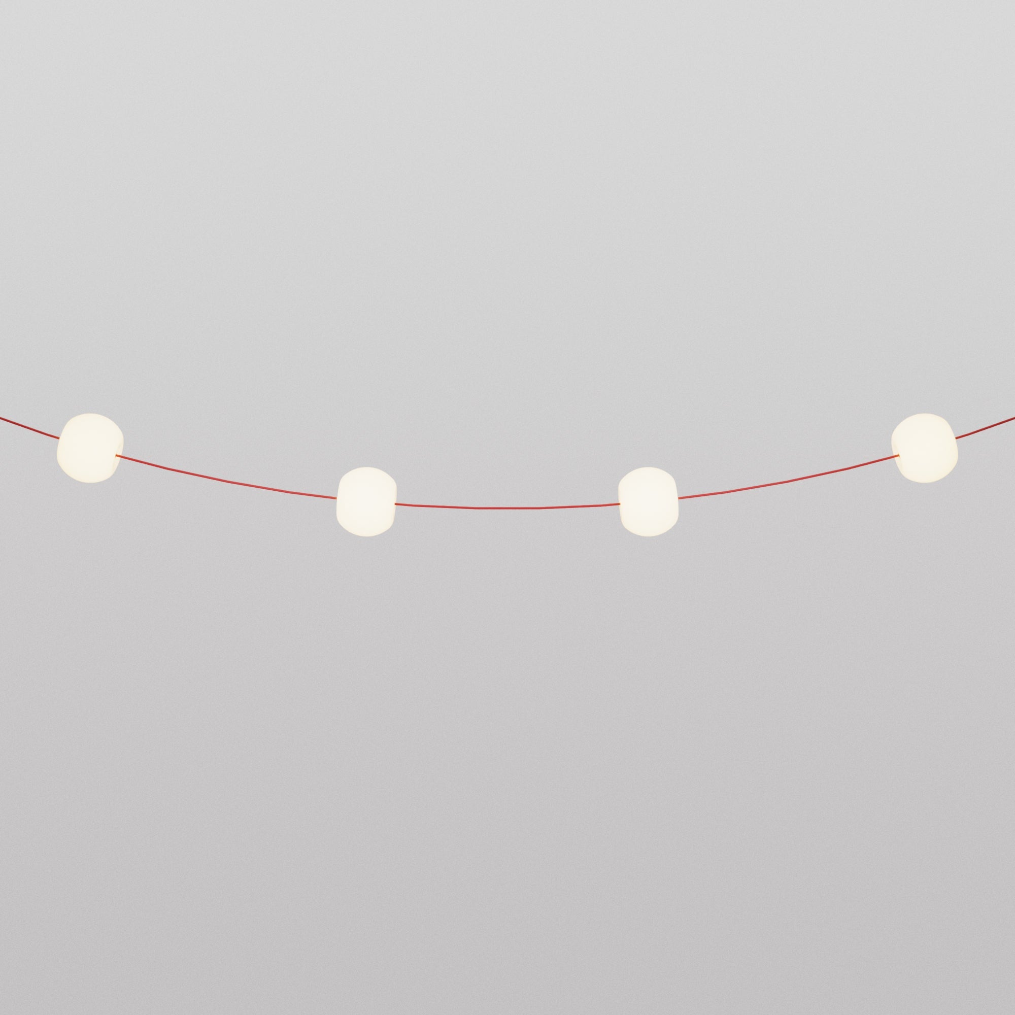 Catena luminosa 4 punti luce da esterno IP67 Rosso Stella Marina con spina UK - Marina4 Cherry 70 cm