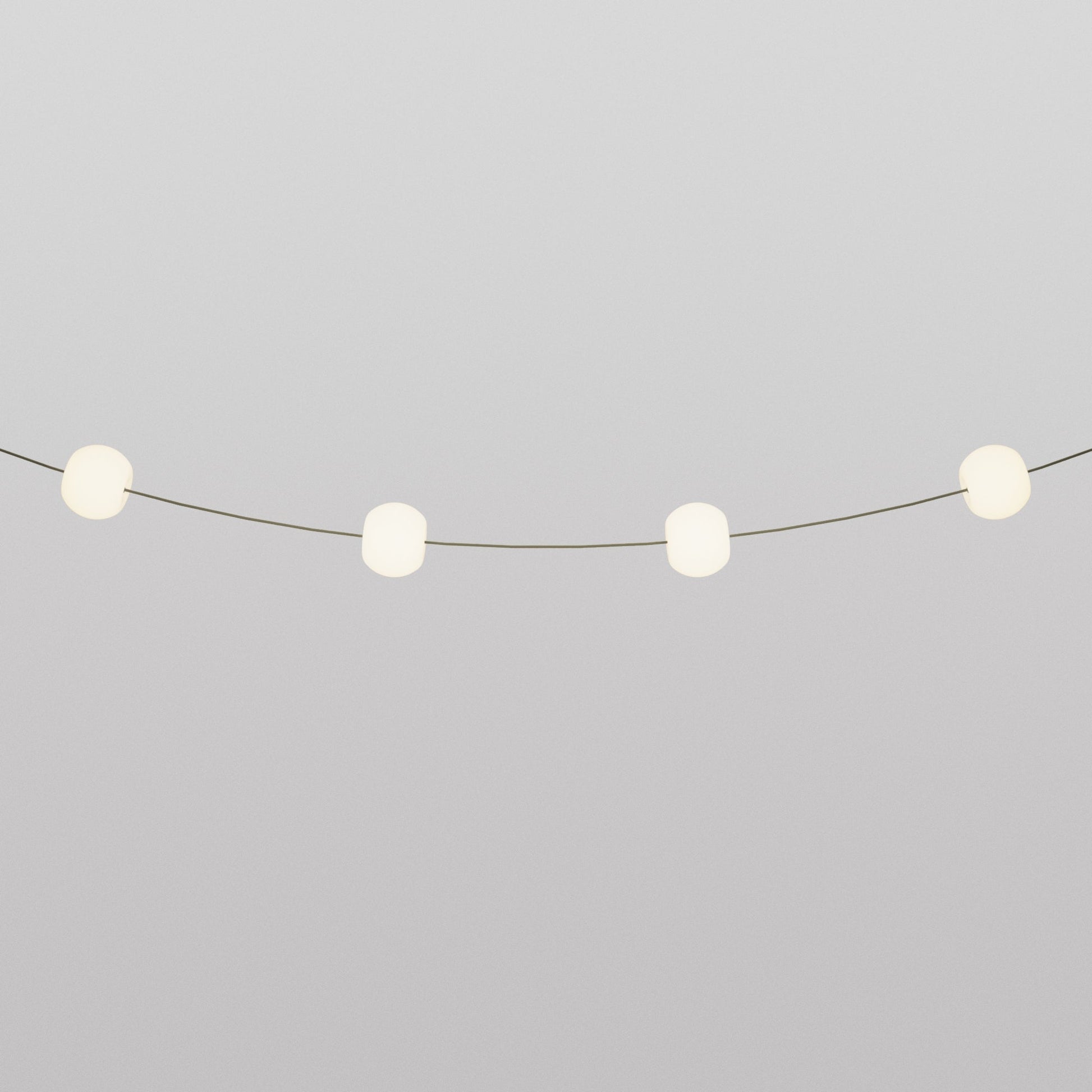 Catena luminosa 4 punti luce da esterno IP67 Verde Oliva - Marina4 Cherry 70 cm