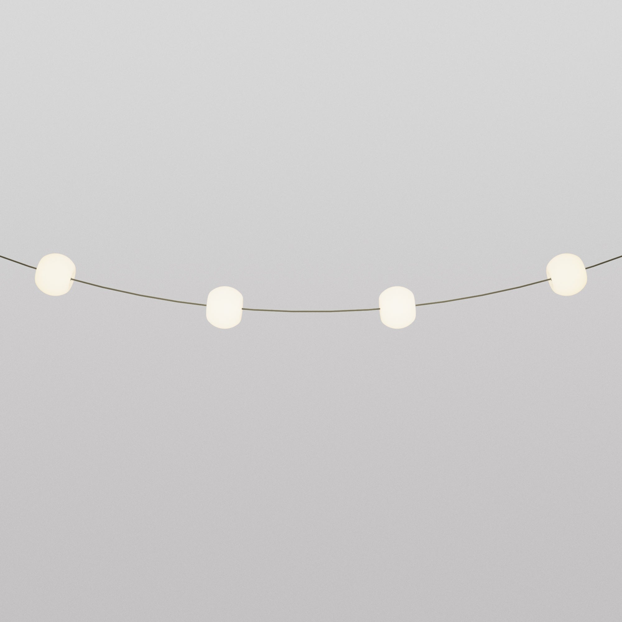 Catena luminosa 4 punti luce da esterno IP67 Verde Oliva - Marina4 Cherry 70 cm