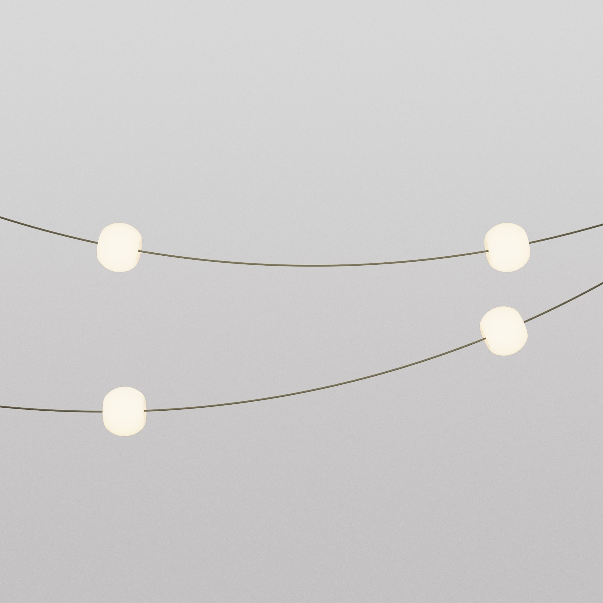 Catena luminosa 4 punti luce da esterno IP67 Verde Oliva - Marina4 Cherry 140 cm