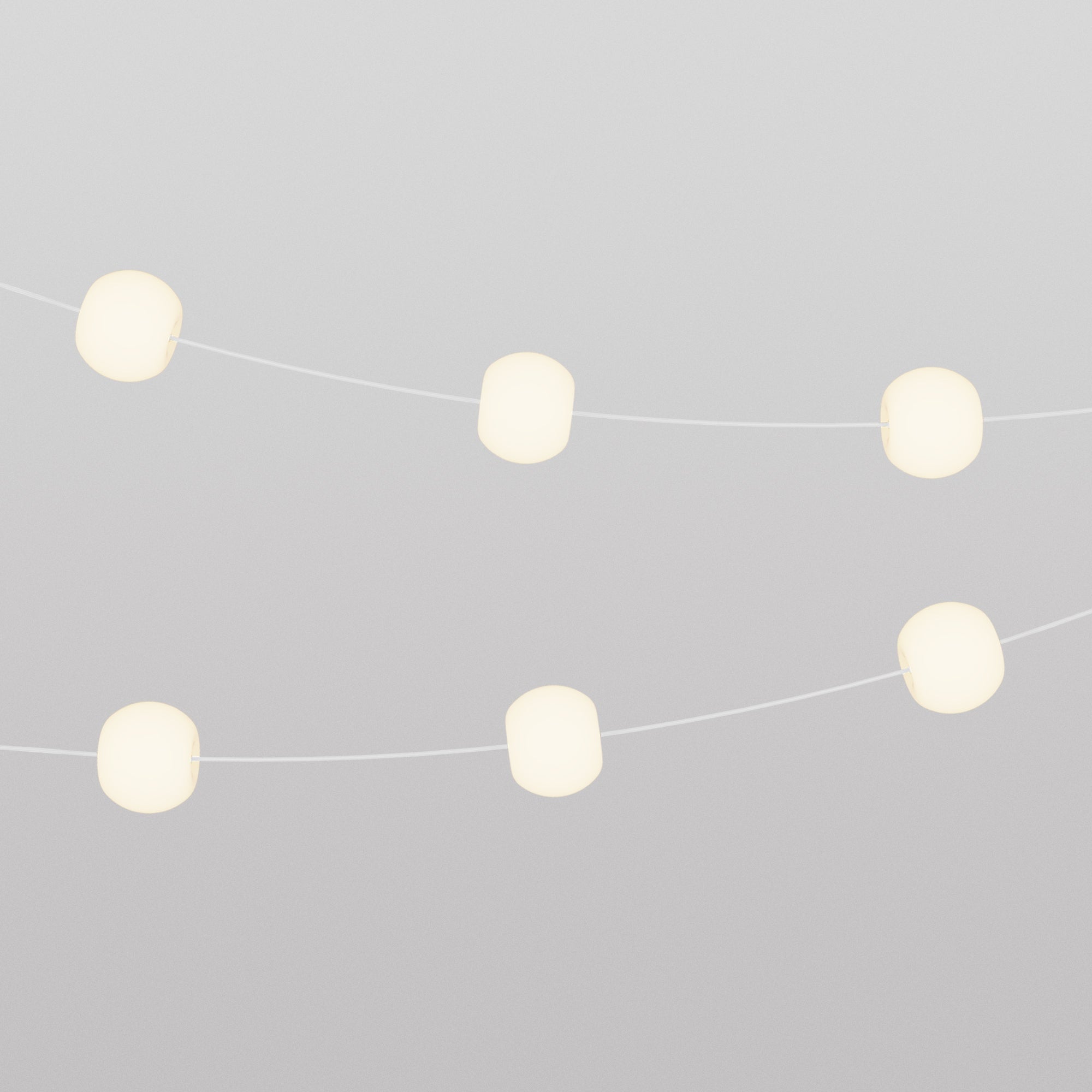 Catena luminosa 6 punti luce da esterno IP67 Bianco Sabbia con spina UK - Marina6 Cherry 70 cm