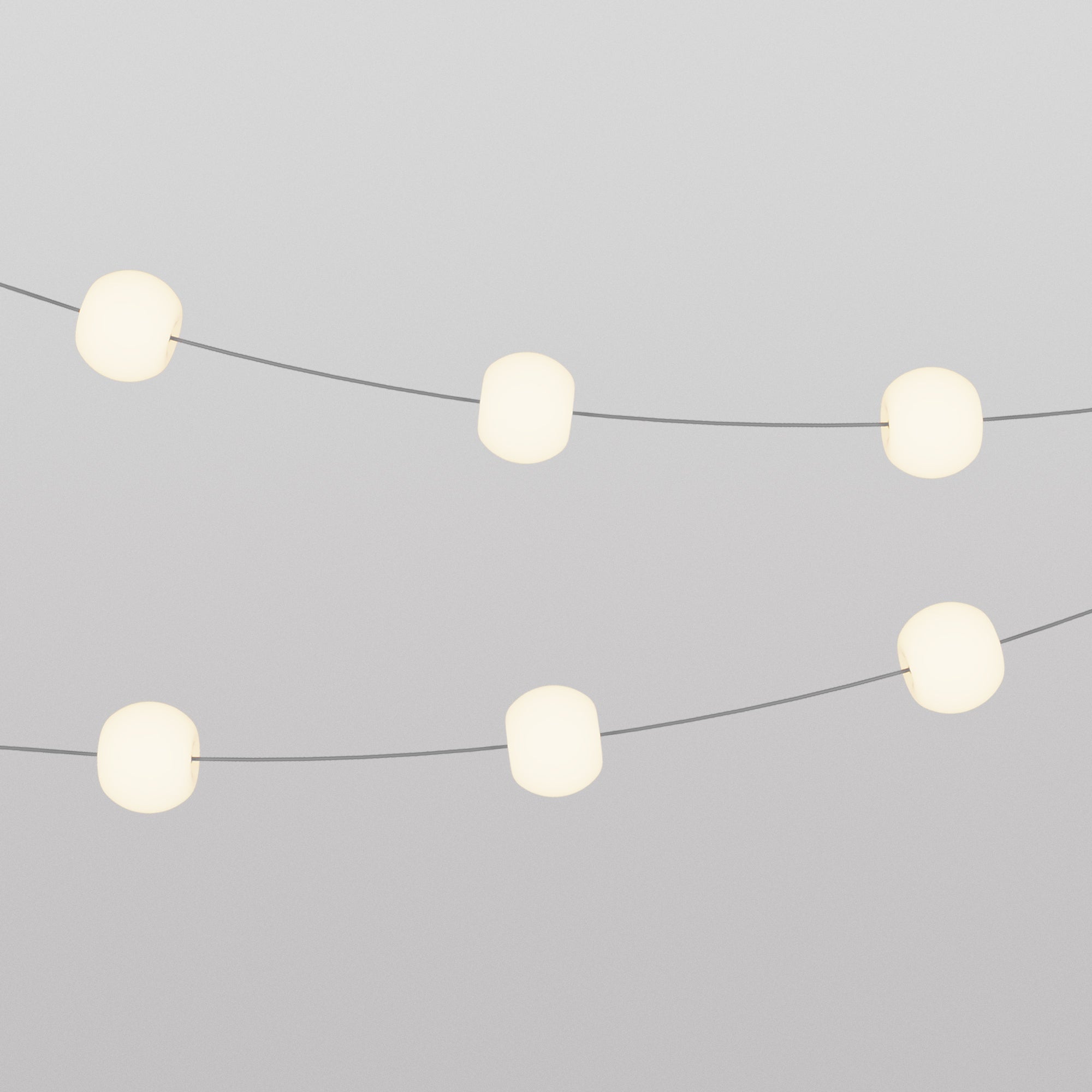 Catena luminosa 6 punti luce da esterno IP67 Grigio con spina UK - Marina6 Cherry 70 cm