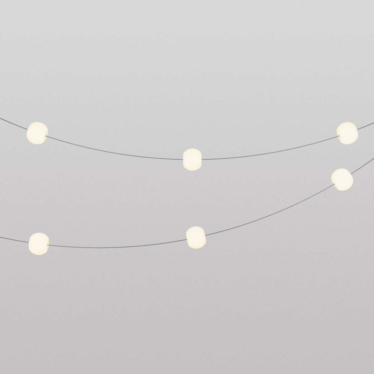 Catena luminosa 6 punti luce da esterno IP67 Grigio con spina UK - Marina6 Cherry 140 cm
