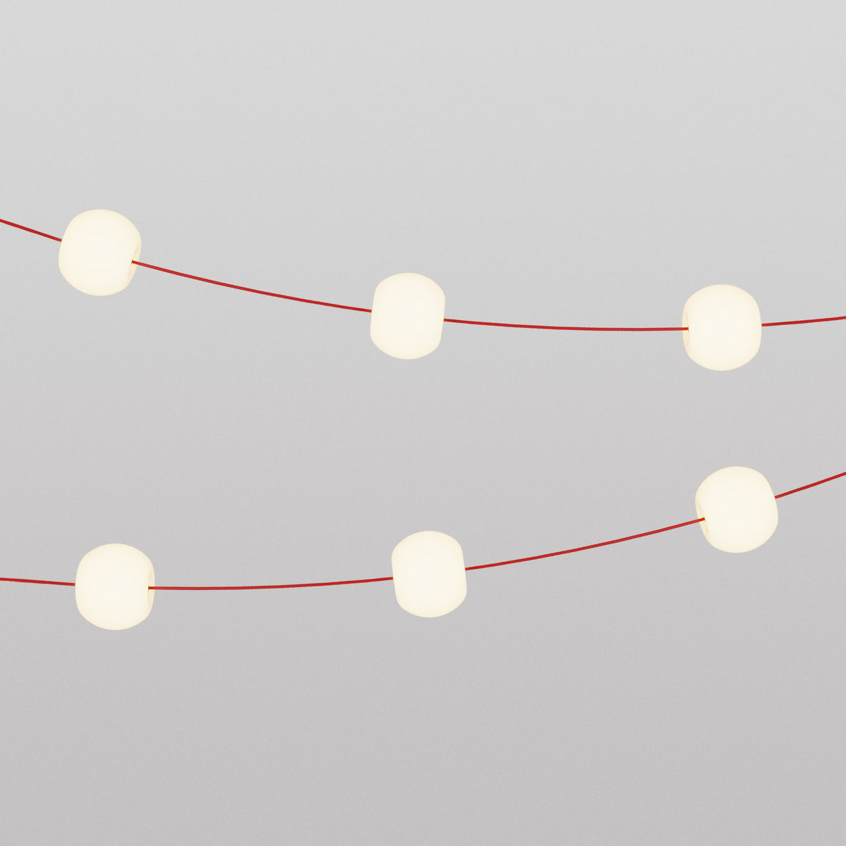 Catena luminosa 6 punti luce da esterno IP67 Rosso Stella Marina con spina UK - Marina6 Cherry 70 cm