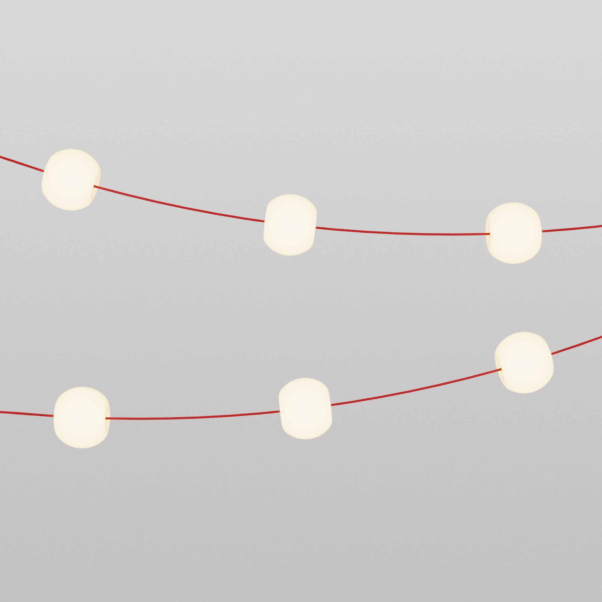 Catena luminosa 6 punti luce da esterno IP67 Rosso Stella Marina con spina UK - Marina6 Cherry 70 cm