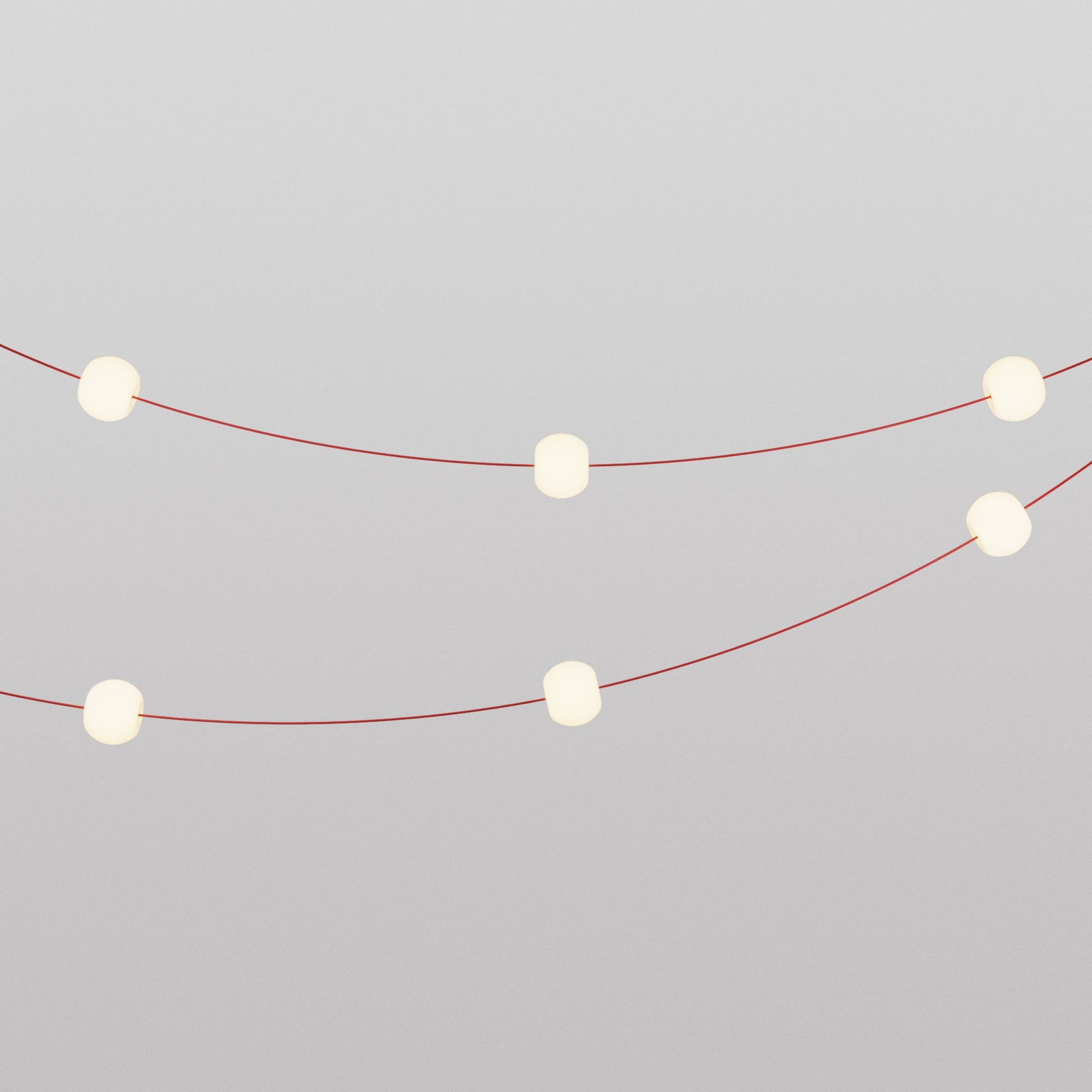 Catena luminosa 6 punti luce da esterno IP67 Rosso Stella Marina con spina UK - Marina6 Cherry 140 cm