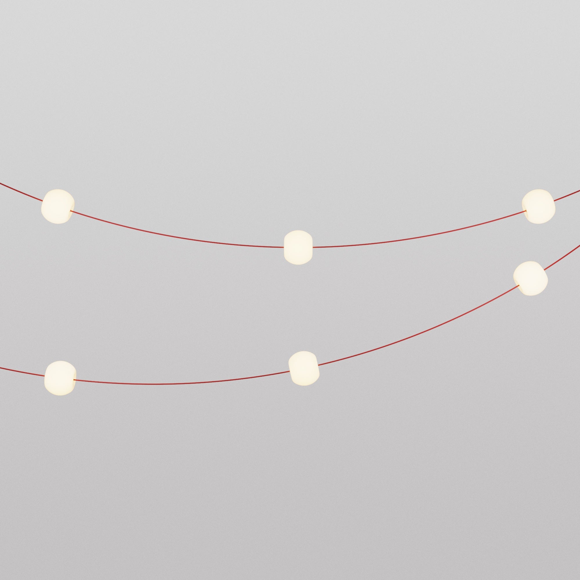 Catena luminosa 6 punti luce da esterno IP67 Rosso Stella Marina con spina UK - Marina6 Cherry 140 cm
