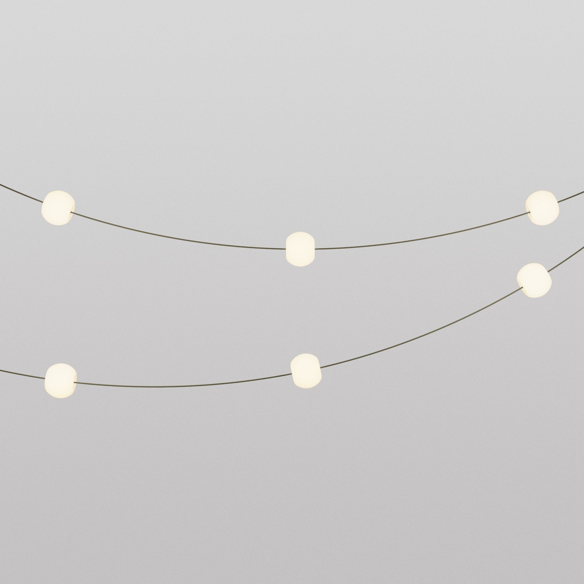 Catena luminosa 6 punti luce da esterno IP67 Verde Oliva con spina UK - Marina6 Cherry 140 cm