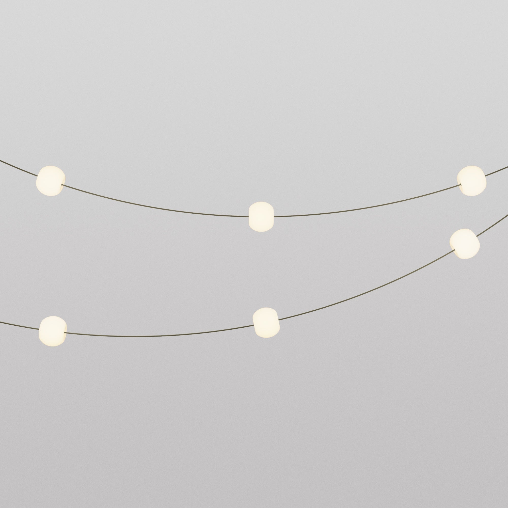 Catena luminosa 6 punti luce da esterno IP67 Verde Oliva con spina UK - Marina6 Cherry 140 cm