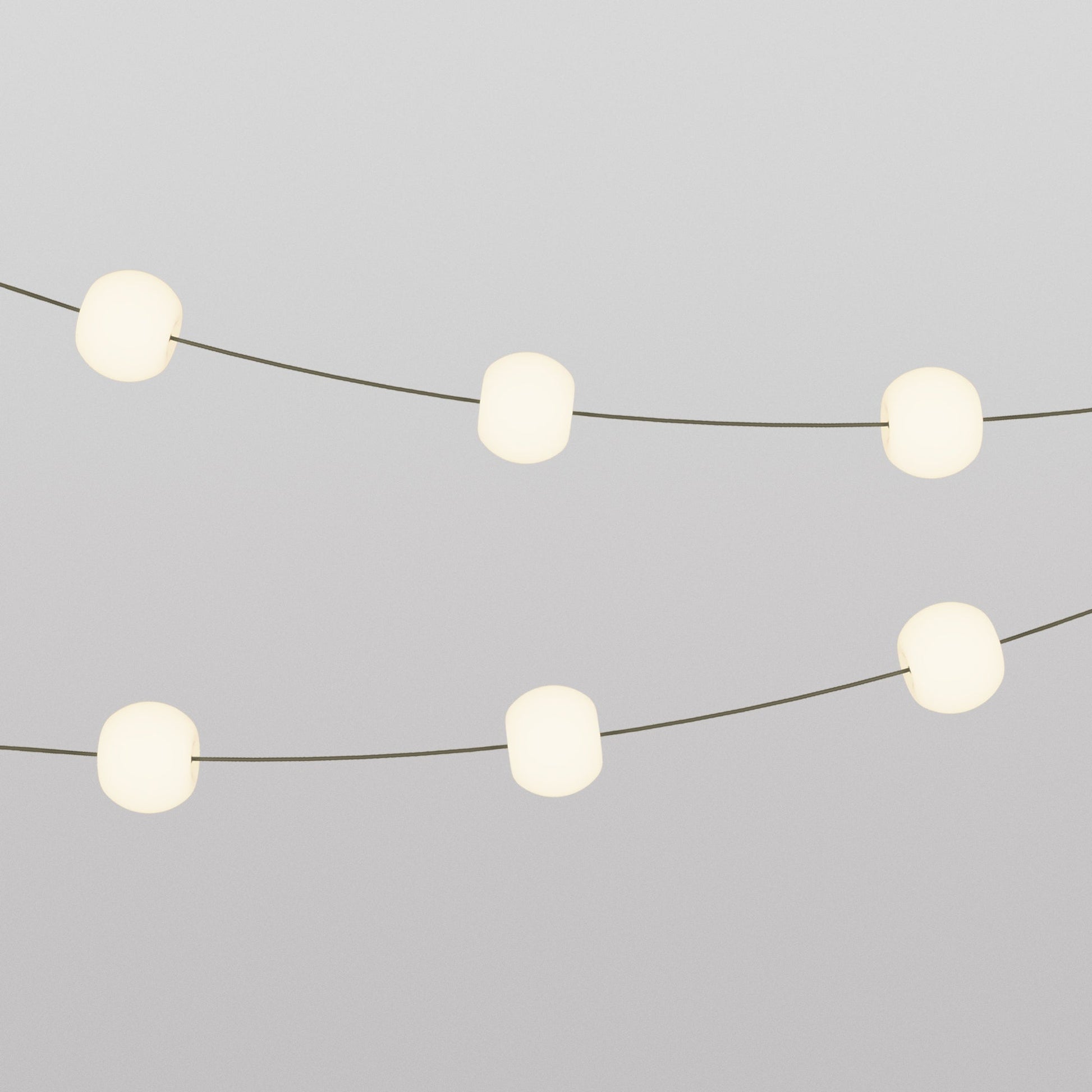 Catena luminosa 6 punti luce da esterno IP67 Verde Oliva con spina UK - Marina6 Cherry 70 cm