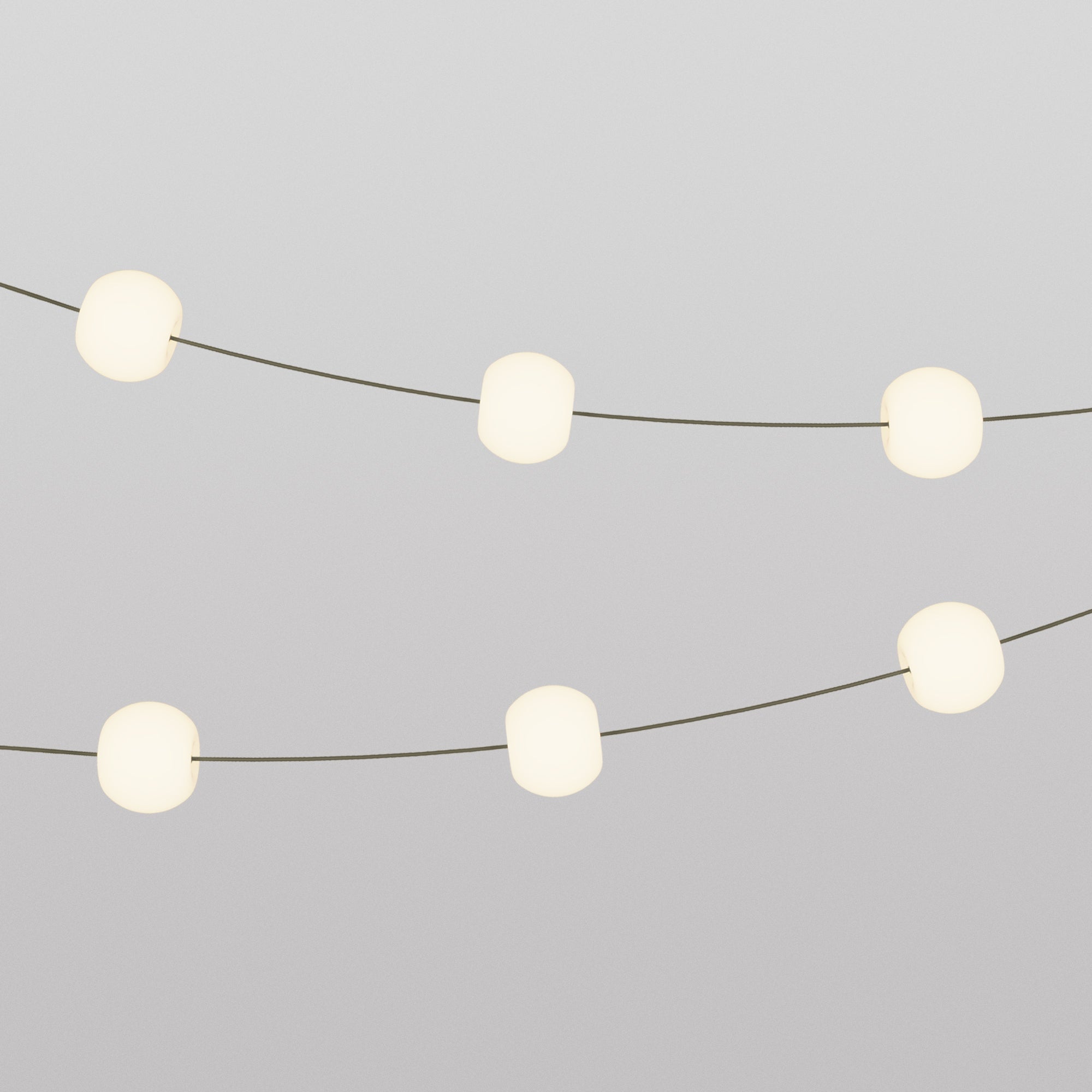 Catena luminosa 6 punti luce da esterno IP67 Verde Oliva con spina UK - Marina6 Cherry 70 cm