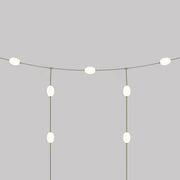 Catena luminosa reticolare 7 punti luce da esterno IP67 Verde oliva con spina UK - Marina GRID